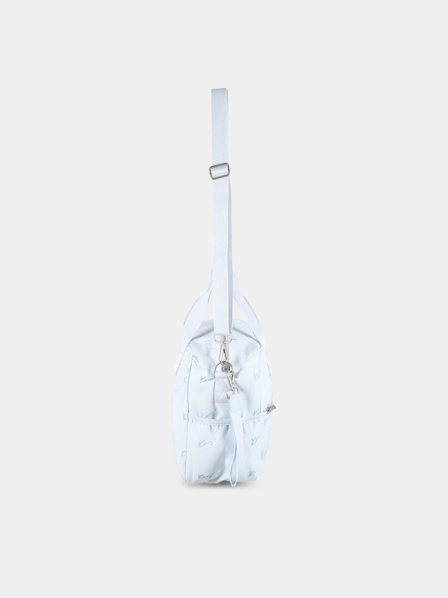 Borsa mamma celeste per neonato con loghi,Kenzo Kids,K90083 79B