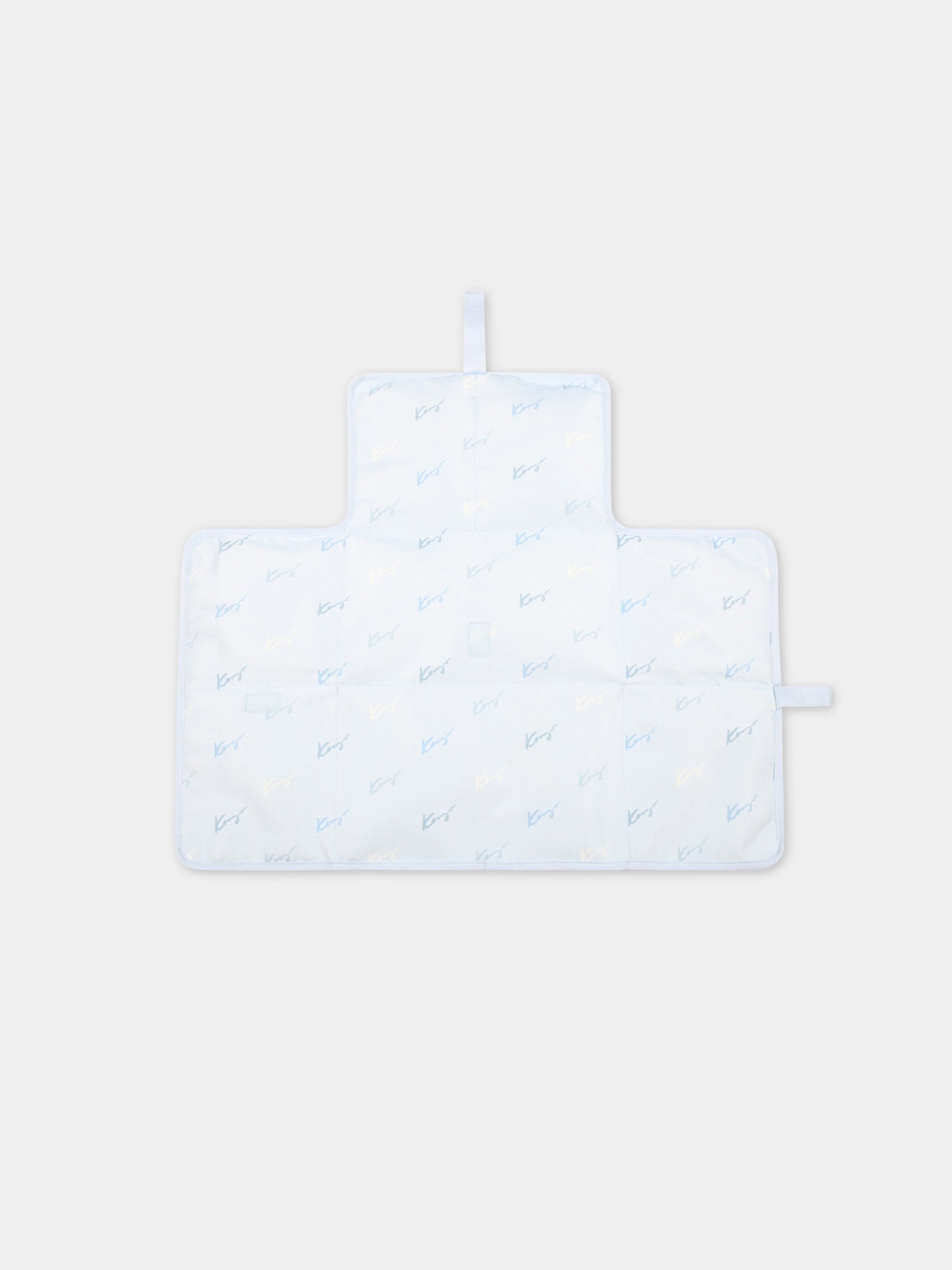 Borsa mamma celeste per neonato con loghi,Kenzo Kids,K90083 79B