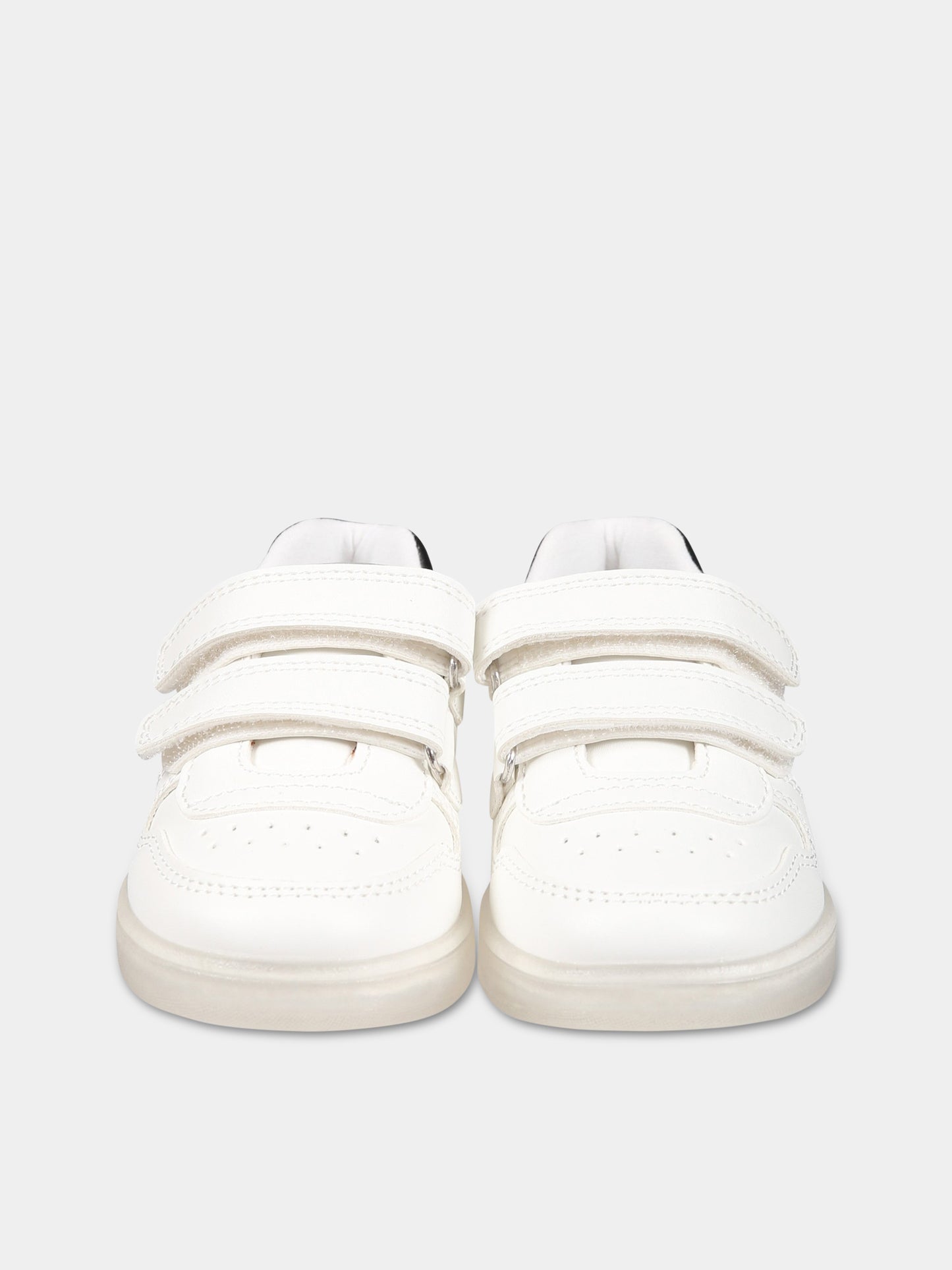 Sneakers bianche per bambini con logo,Calvin Klein Kids,V1X9 80546 1355100