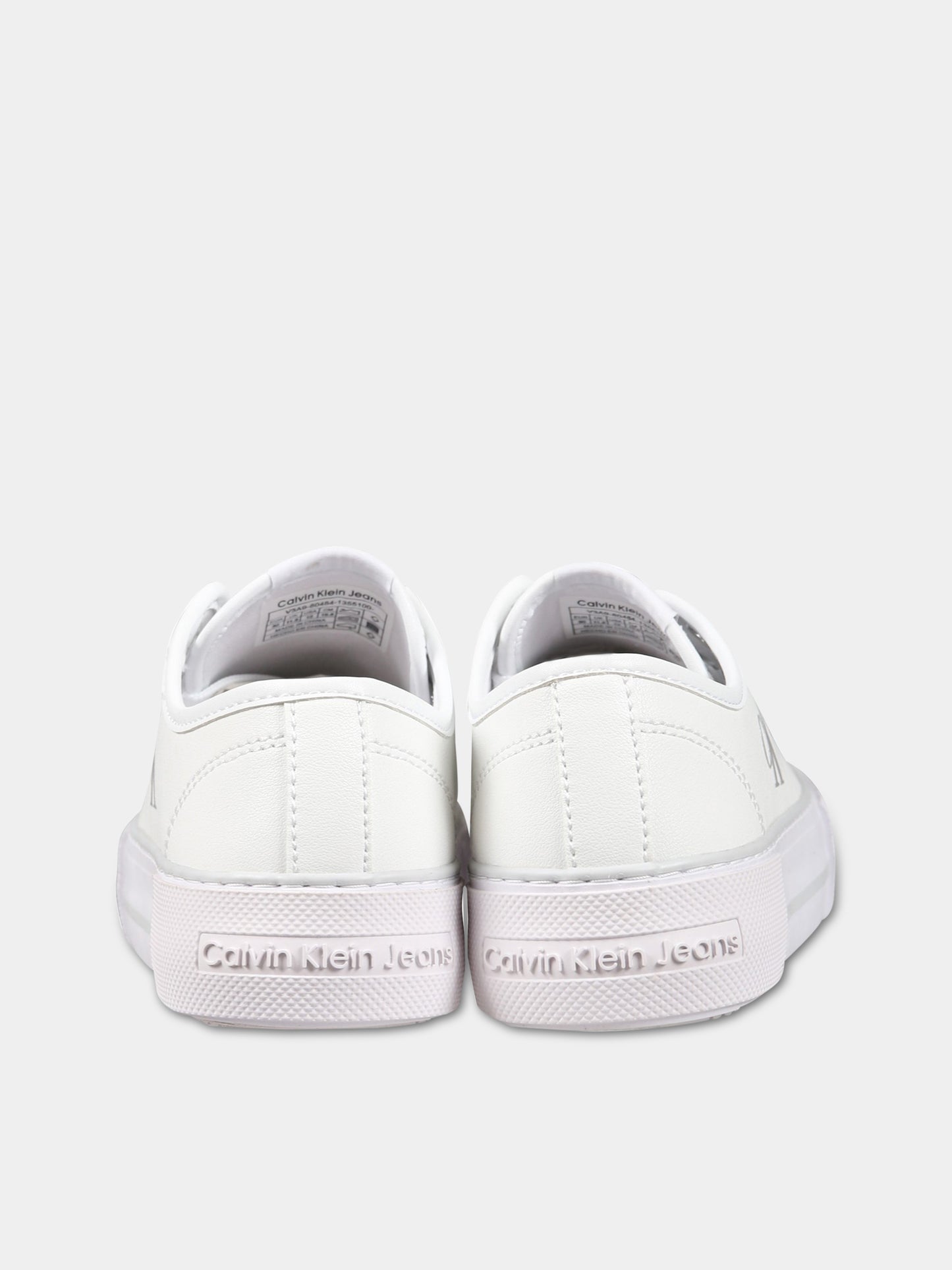 Sneakers bianche per bambina con logo,Calvin Klein Kids,V3A9 80484 1355100