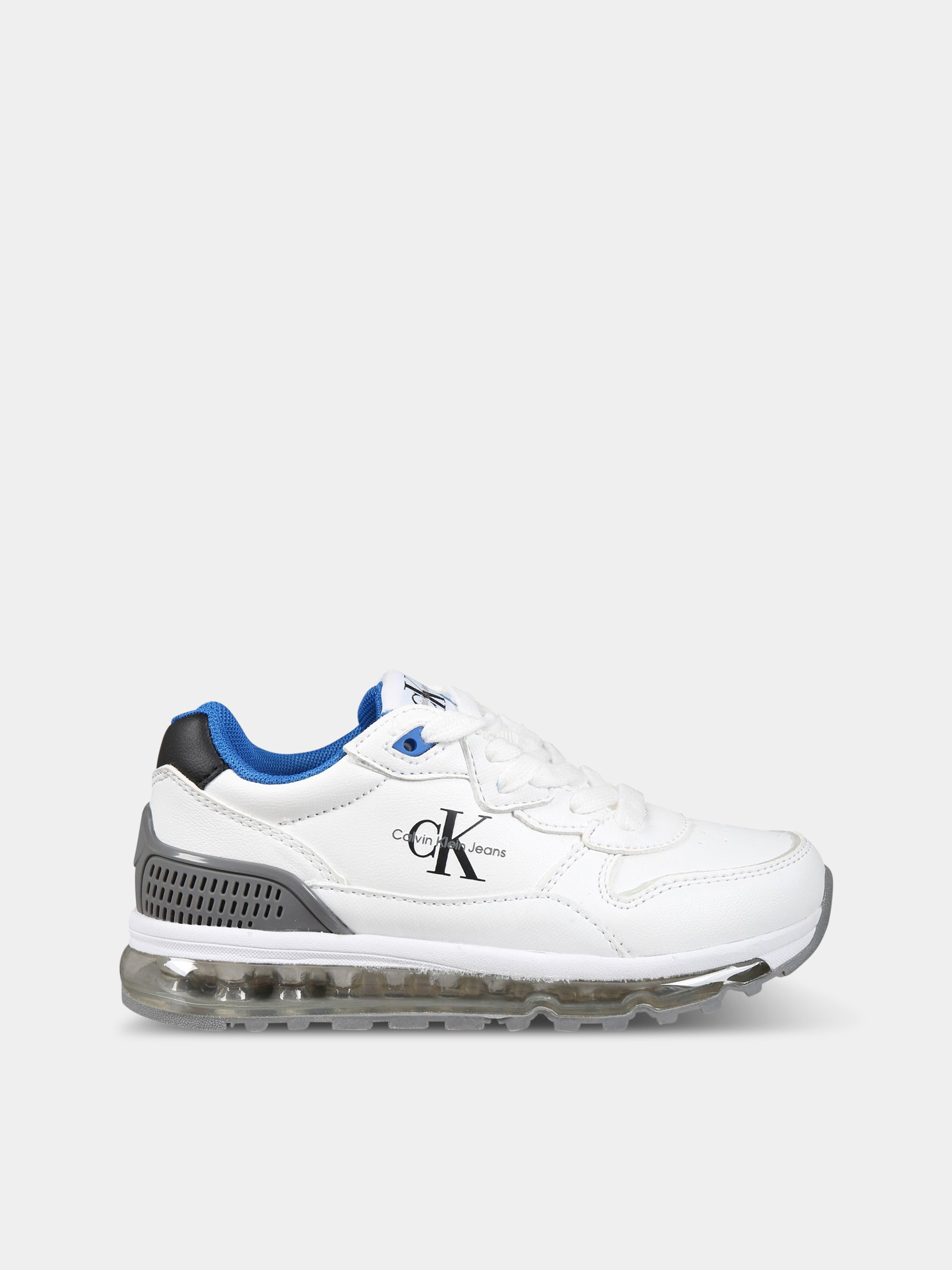 Sneakers bianche per bambino con logo,Calvin Klein Kids,V3B9 80388 0289X002