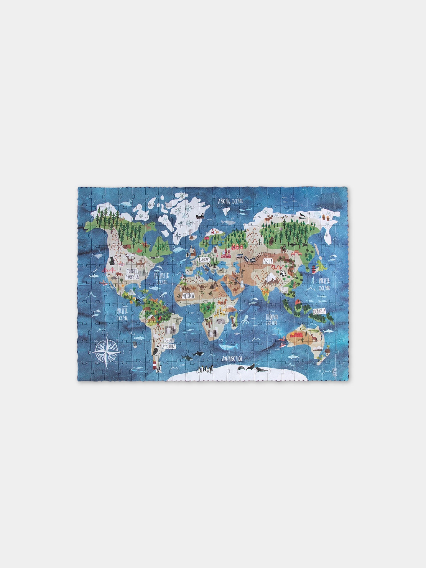 Puzzle multicolor per bambini con mappa del mondo,Londji,PZ392U