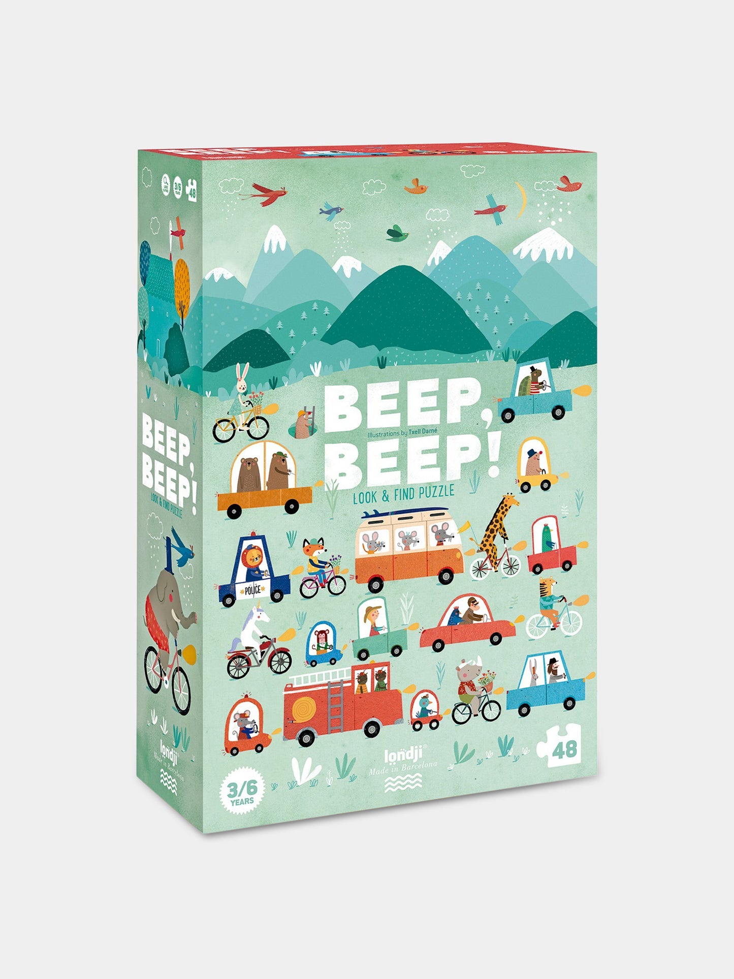 Puzzle multicolor per bambini con veicoli,Londji,PZ329U