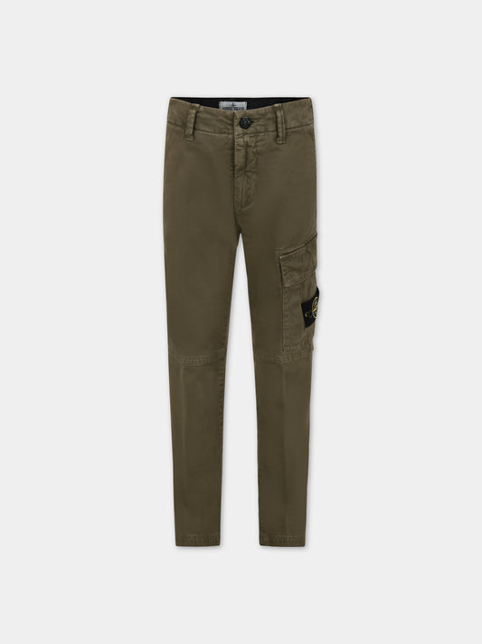 Panatloni verdi per bambino con bussola,Stone Island Junior,791630215 V0154