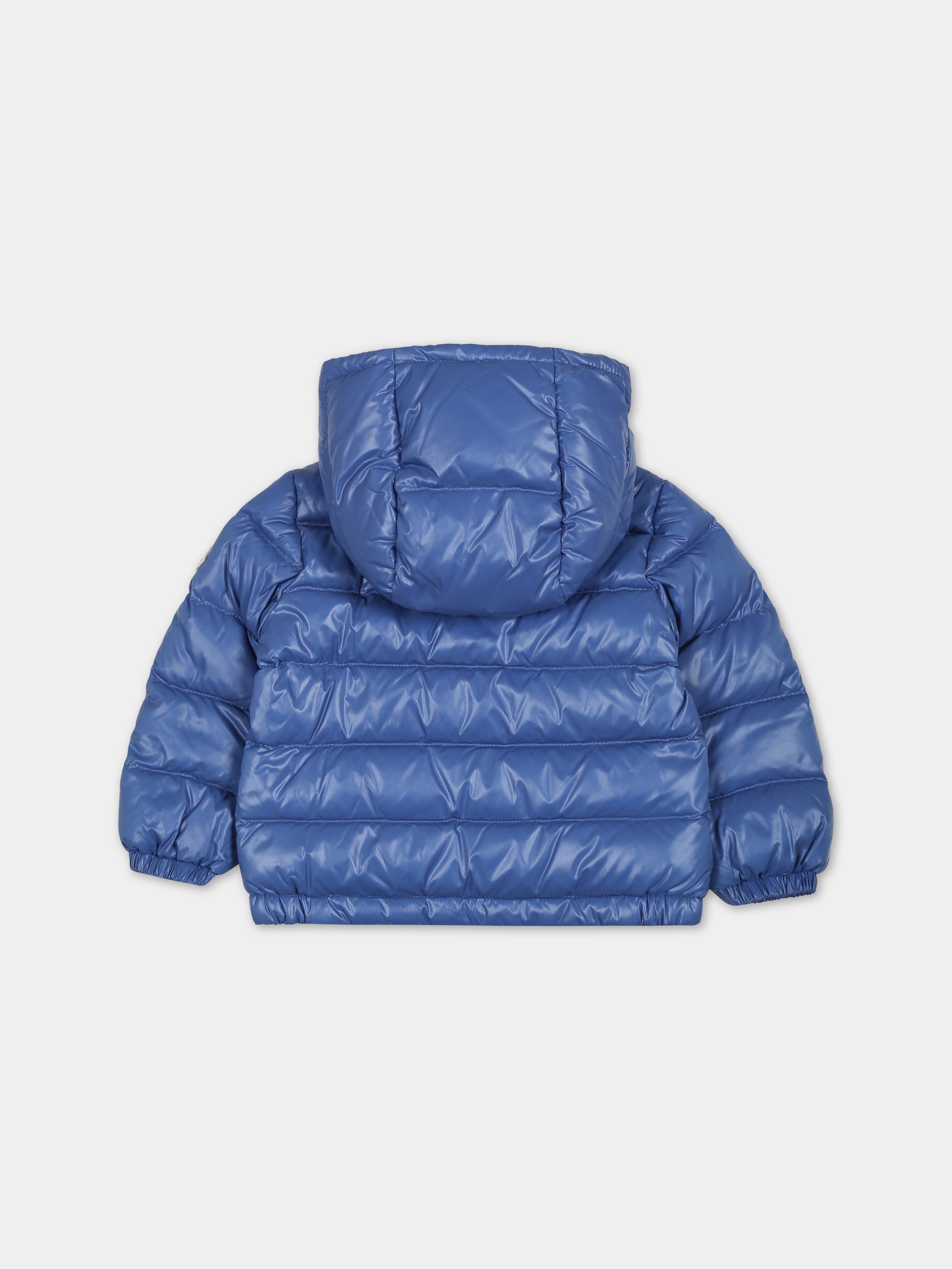 Piumino azzurro New Aubert per neonato con logo,Moncler Kids,951 1A00039 68950 70H
