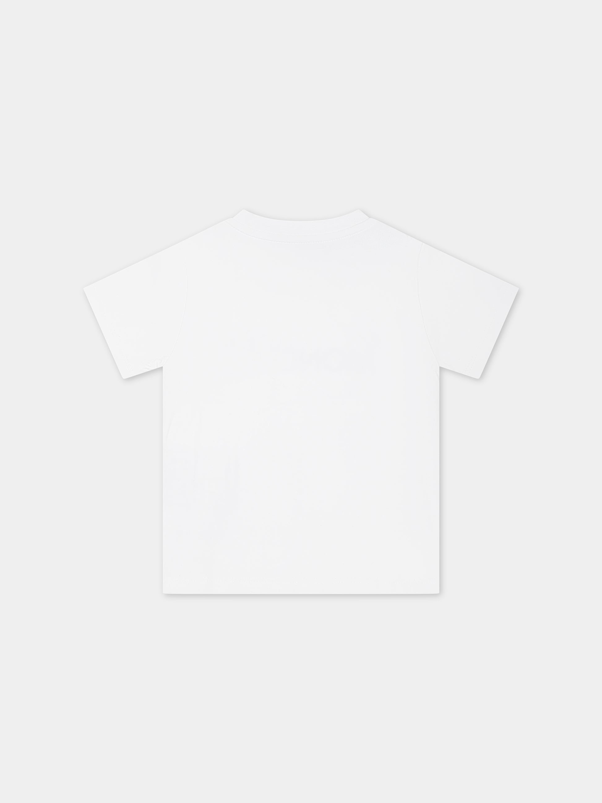 T-shirt bianca per neonati con logo,Moncler Kids,951 8C00012 8790M 002