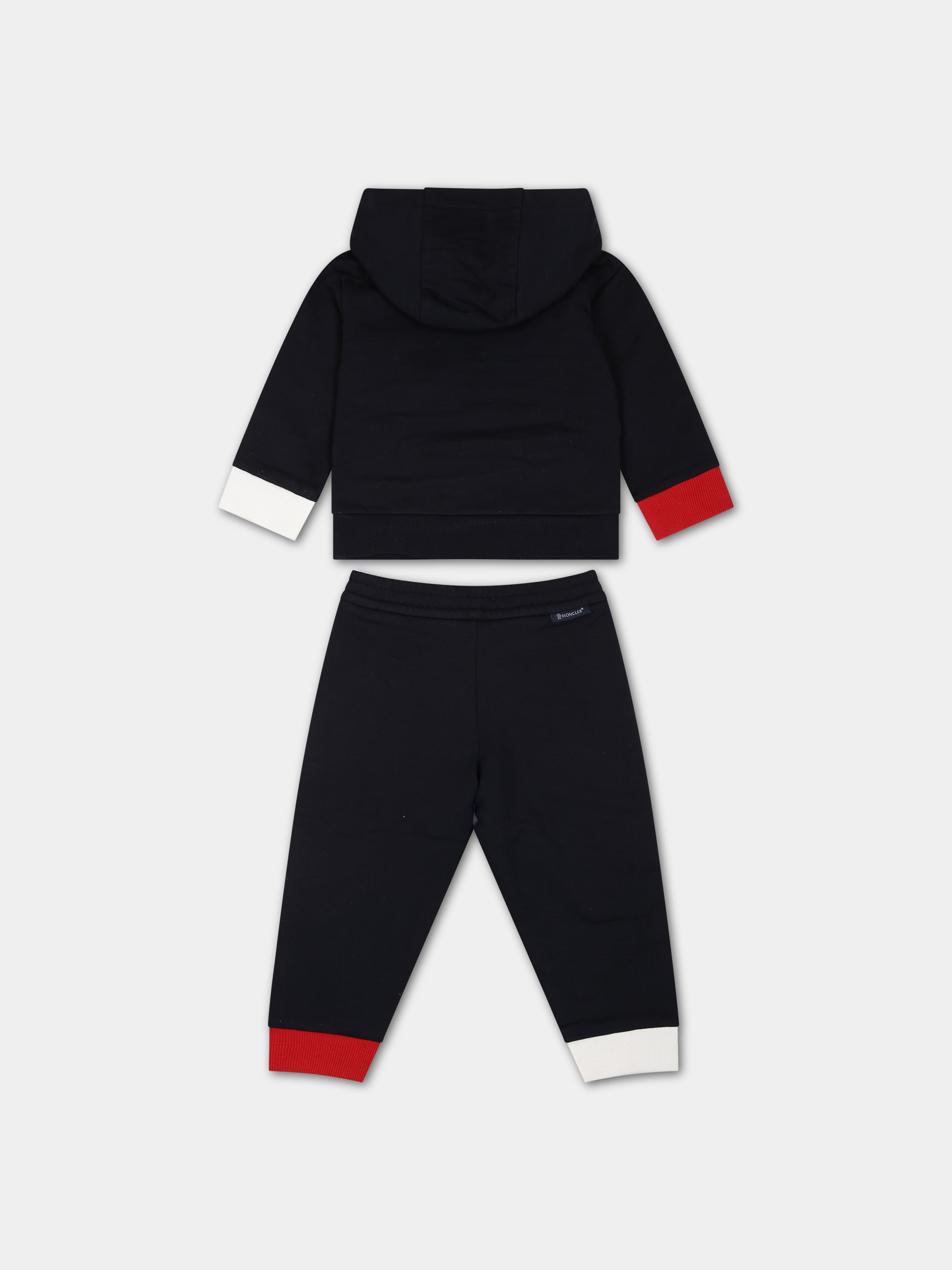 Completo blu per neonato con logo,Moncler Kids,951 8M00019 80996 778