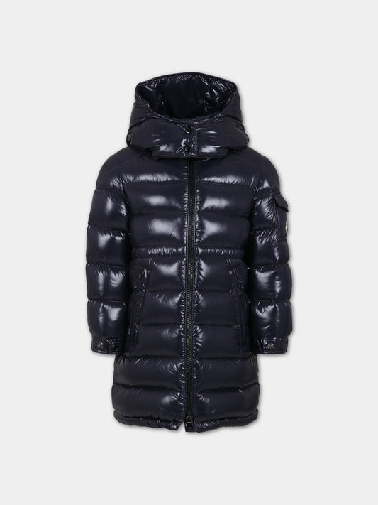 Piumino Cavettaz blu per bambina con logo,Moncler Kids,954 1C00002 5963V 742