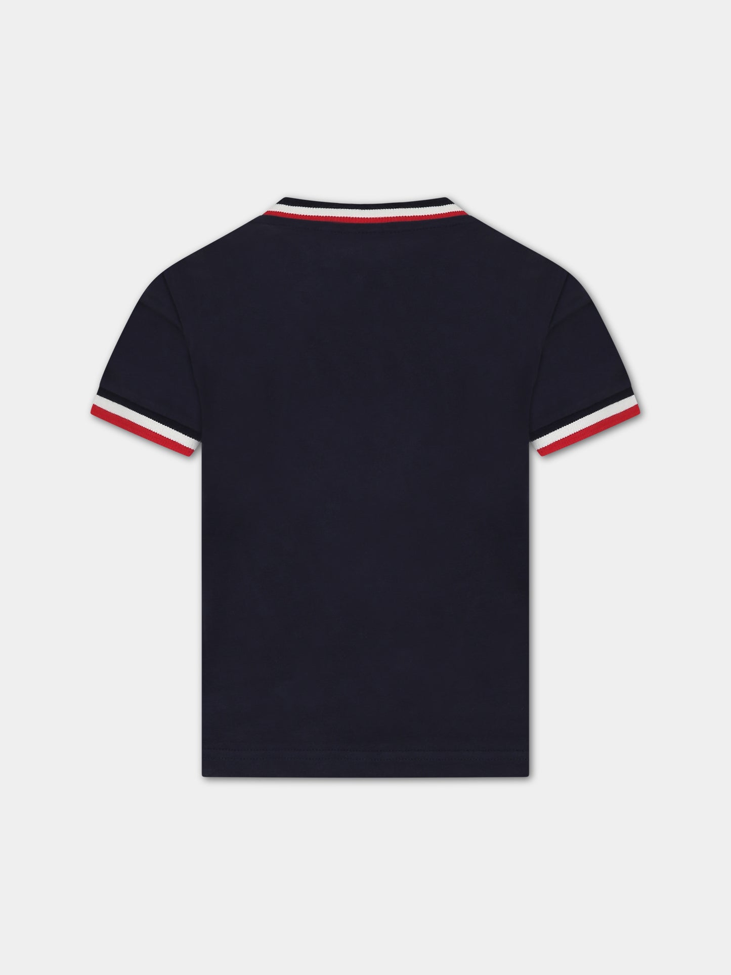 T-shirt bianca per bambino con logo,Moncler Kids,954 8C00023 83092 778