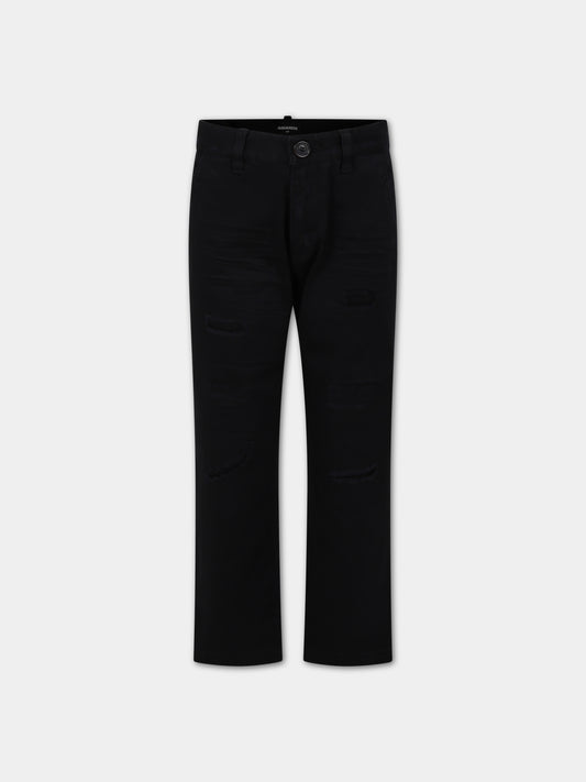 Pantaloni neri per bambino con logo,Dsquared2,DQ1748 D0A4S D2P614M DQ900