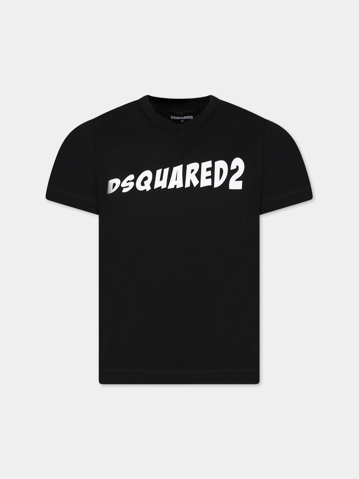 T-shirt nera per bambino con logo,Dsquared2,DQ1735 D00MV D2T946U DQ900