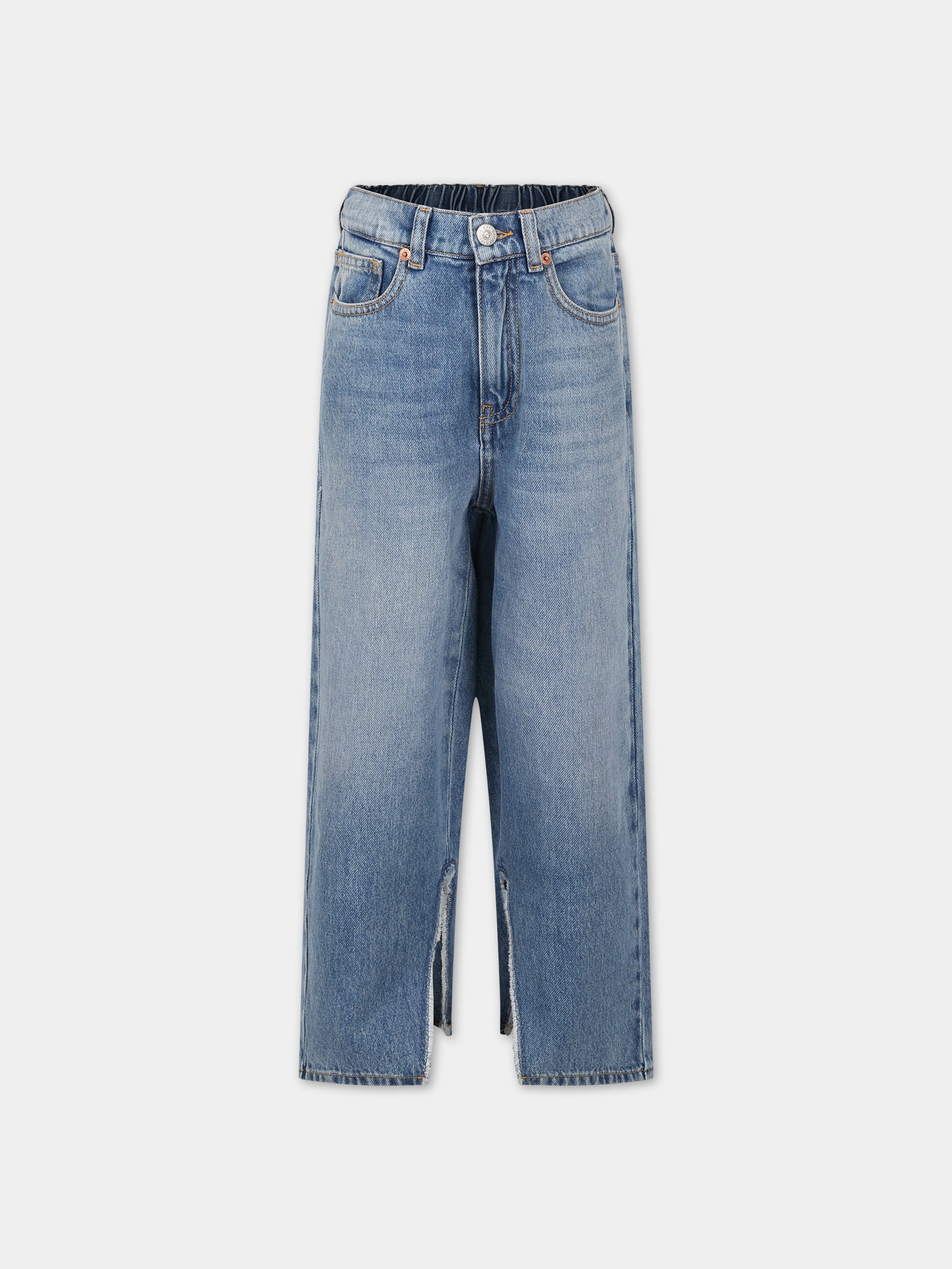 Jeans celeste per bambina con logo,Mm6 Maison Margiela,M60452 MM01L MM6P78U M601