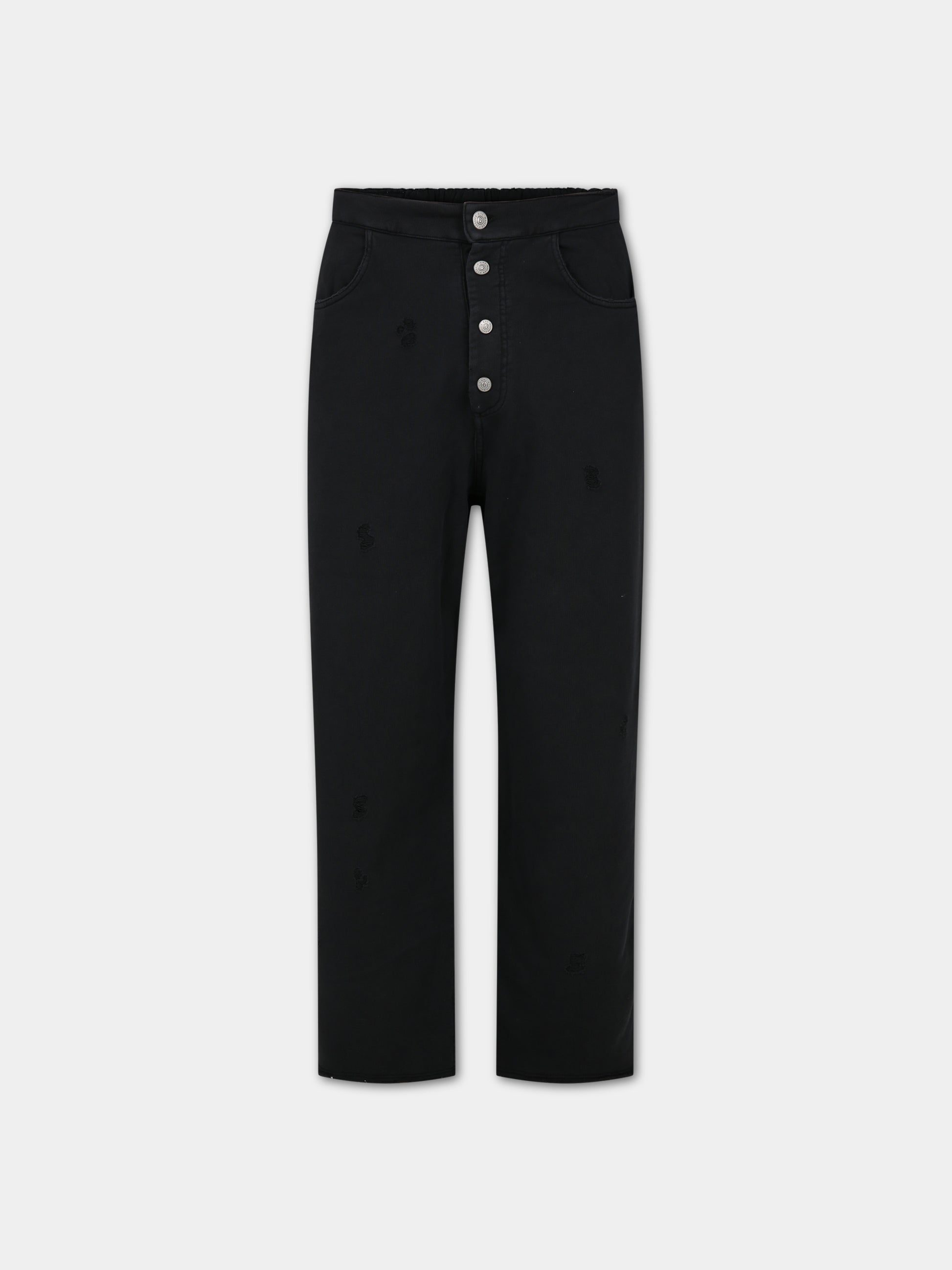 Pantaloni neri per bambina con logo,Mm6 Maison Margiela,M60447 MM01A MM6P86U M6900
