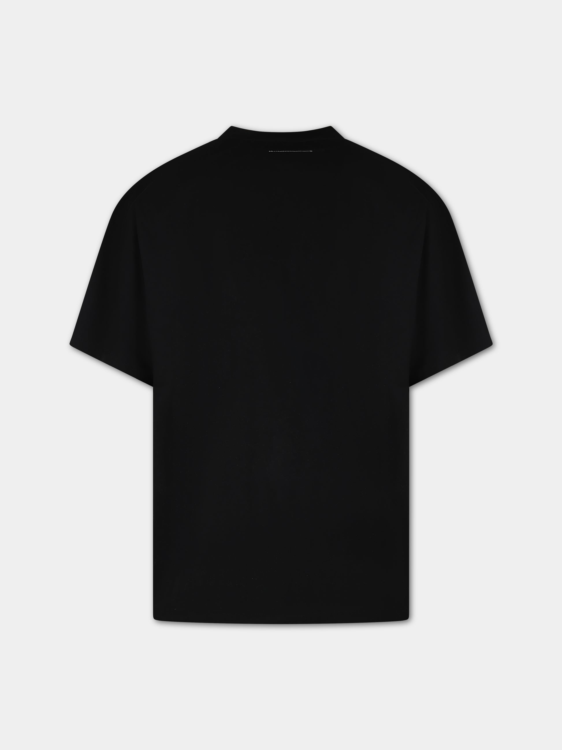 T-shirt nera per bambini con logo,Mm6 Maison Margiela,M60422 MM010 MM6T72U M6900