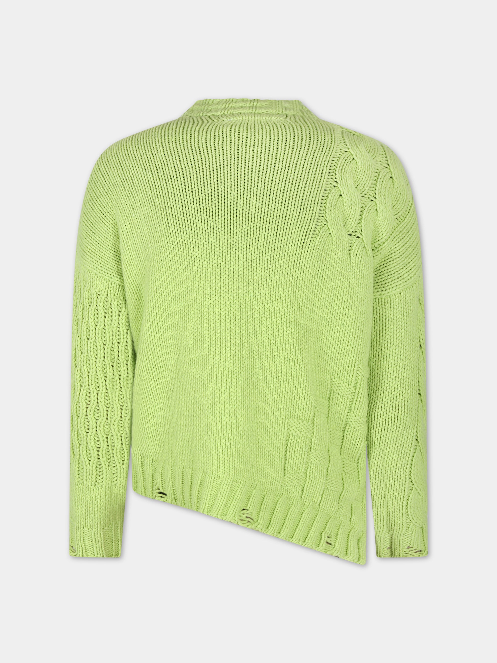 Maglione verde per bambini con logo,Mm6 Maison Margiela,M60476 MM01T MM6K18U M6510