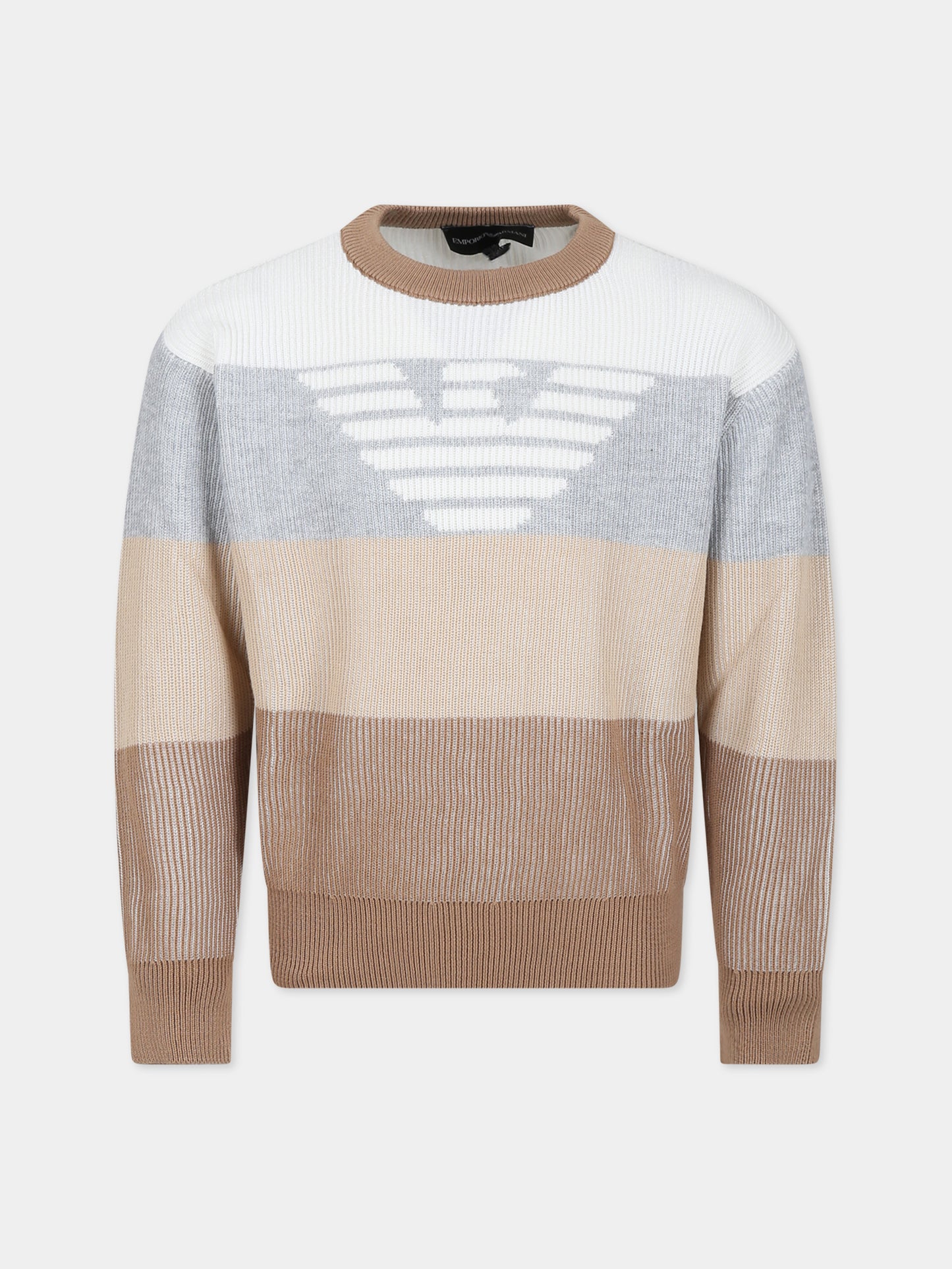 Maglione multicolor per bambino con aquilotto,Armani Junior,6R4M56 4MHDZ F149