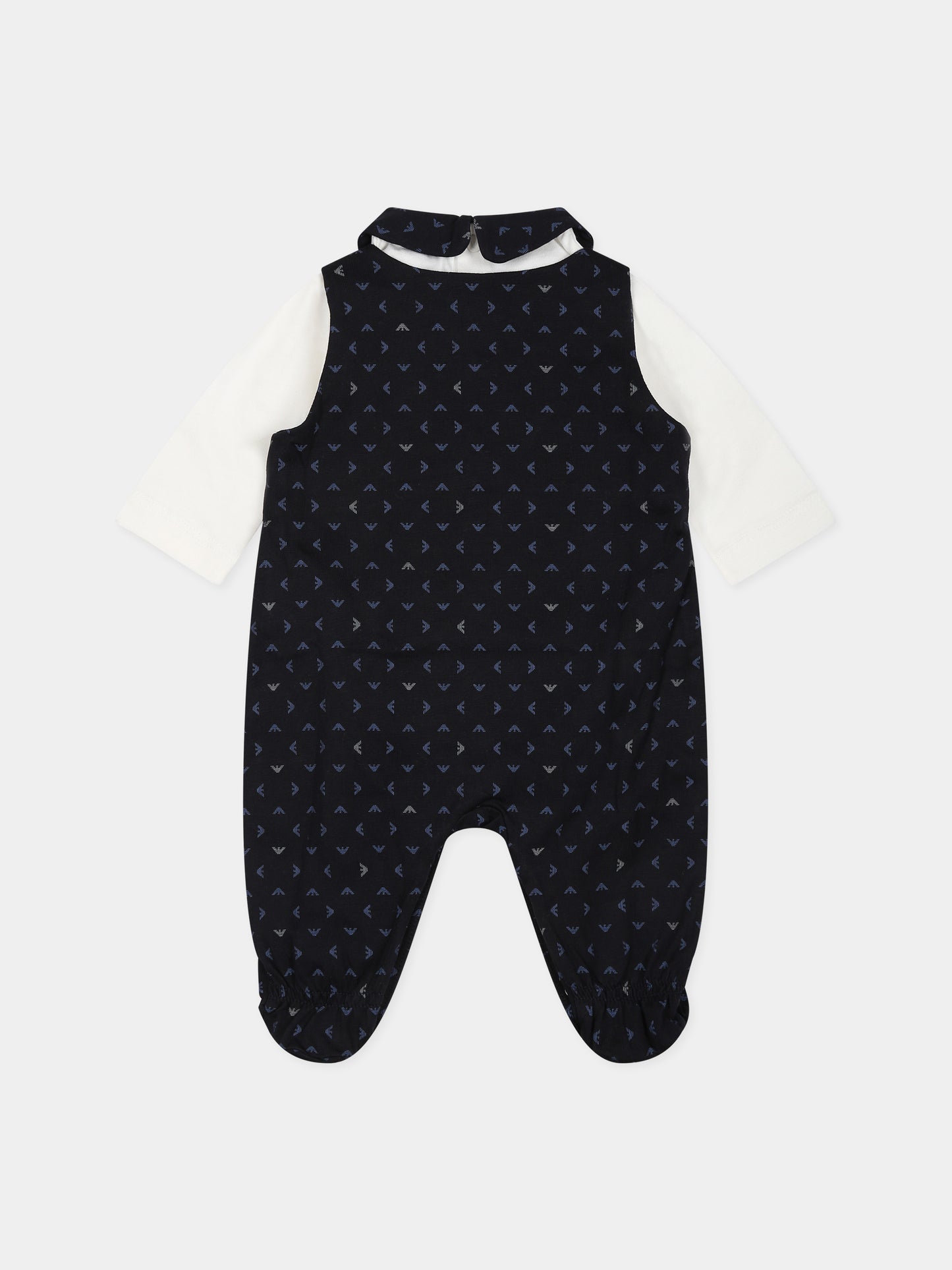 Completo blu per neonato con iconici aquilotti,Armani Junior,8NNV48 NJ05Z F919