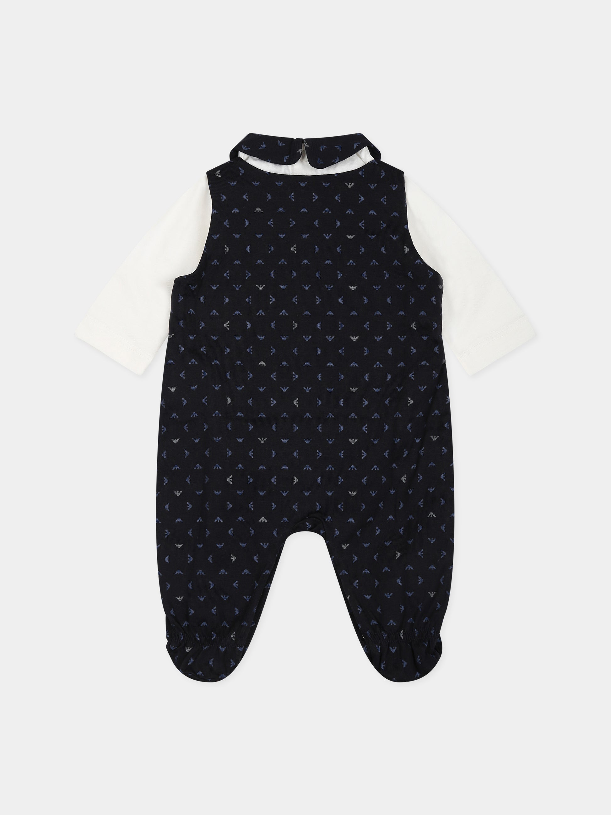 Completo blu per neonato con iconici aquilotti,Armani Junior,8NNV48 NJ05Z F919