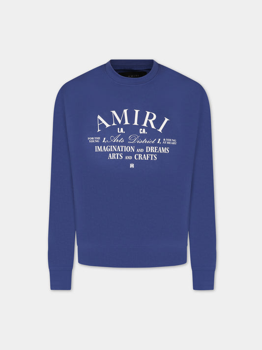 Felpa blu per bambini con logo,Amiri,PF23KJC004 420