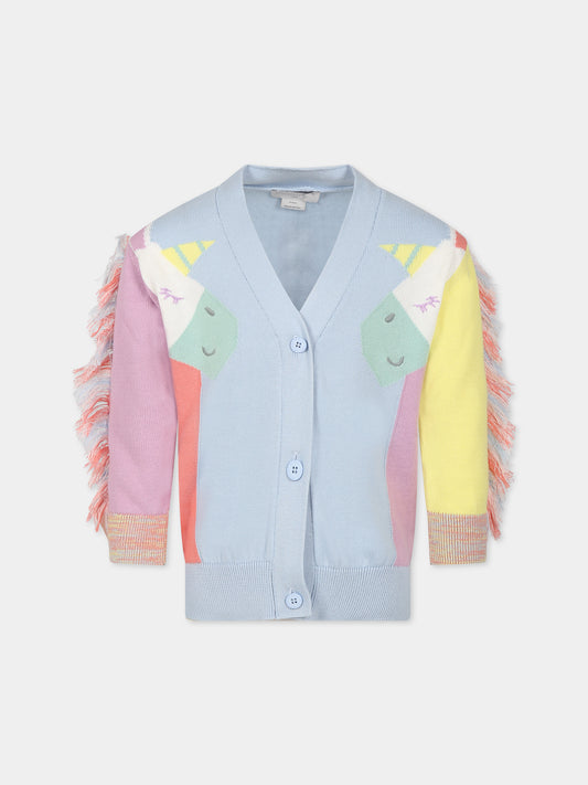 Cardigan multicolor per bambina con unicorni,Stella Mccartney Kids,TT9A10 Z1528 602