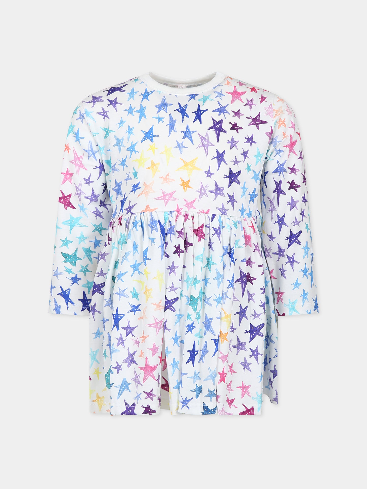 Vestito bianco per bambina con stelle,Stella Mccartney Kids,TT1B00 Z1359 101MC