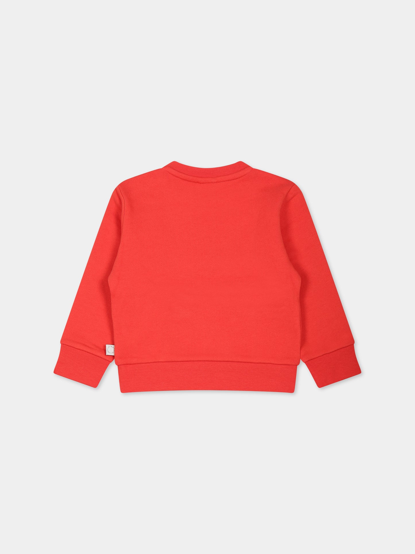 Felpa rossa per neonata con cuori e logo,Stella Mccartney Kids,TT4050 Z0447 412