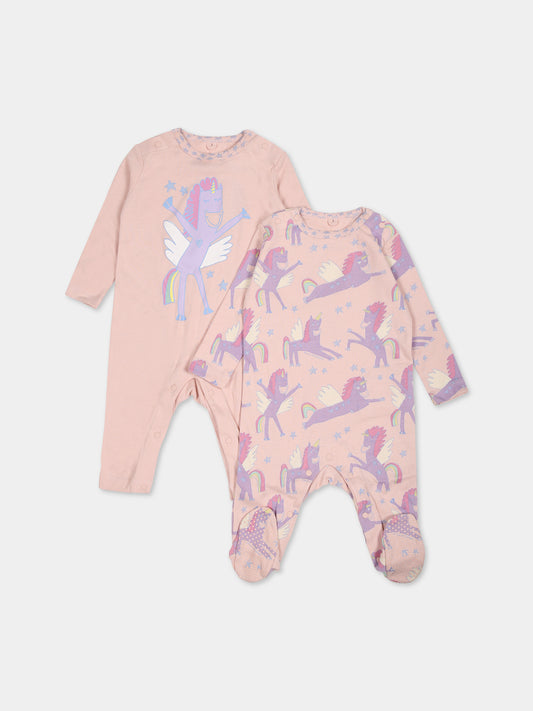 Set rosa per neonata con unicorni,Stella Mccartney Kids,TTB009 Z1467 505MC