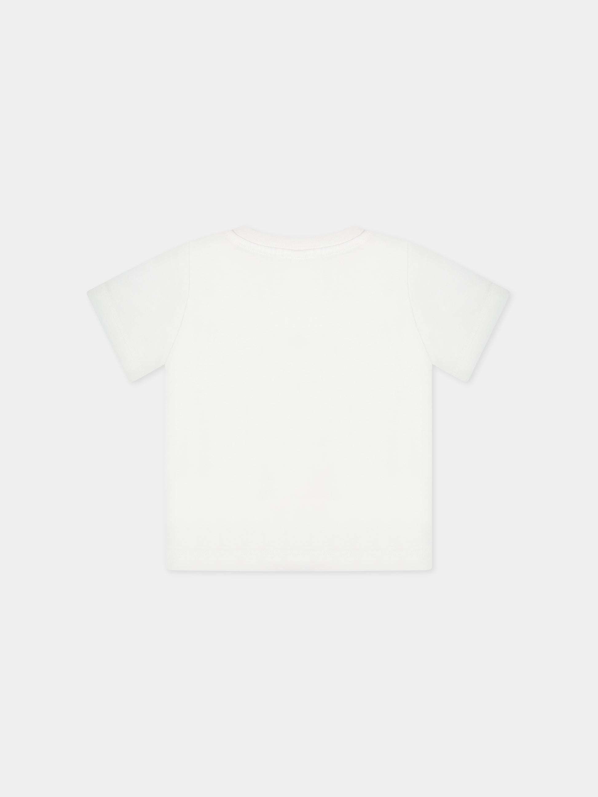 T-shirt bianca per neonato con logo e stampa,Stella Mccartney Kids,TT8661 Z0434 101