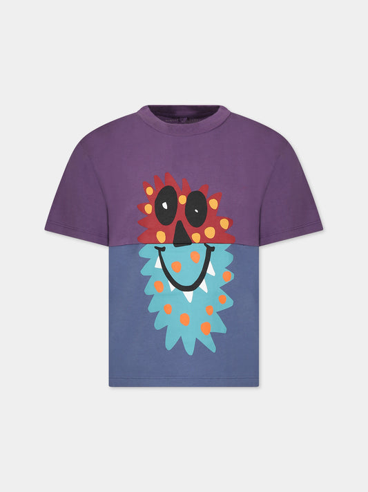 T-shirt multicolor per bambino con stampa,Stella Mccartney Kids,TT8Q61 Z0434 999