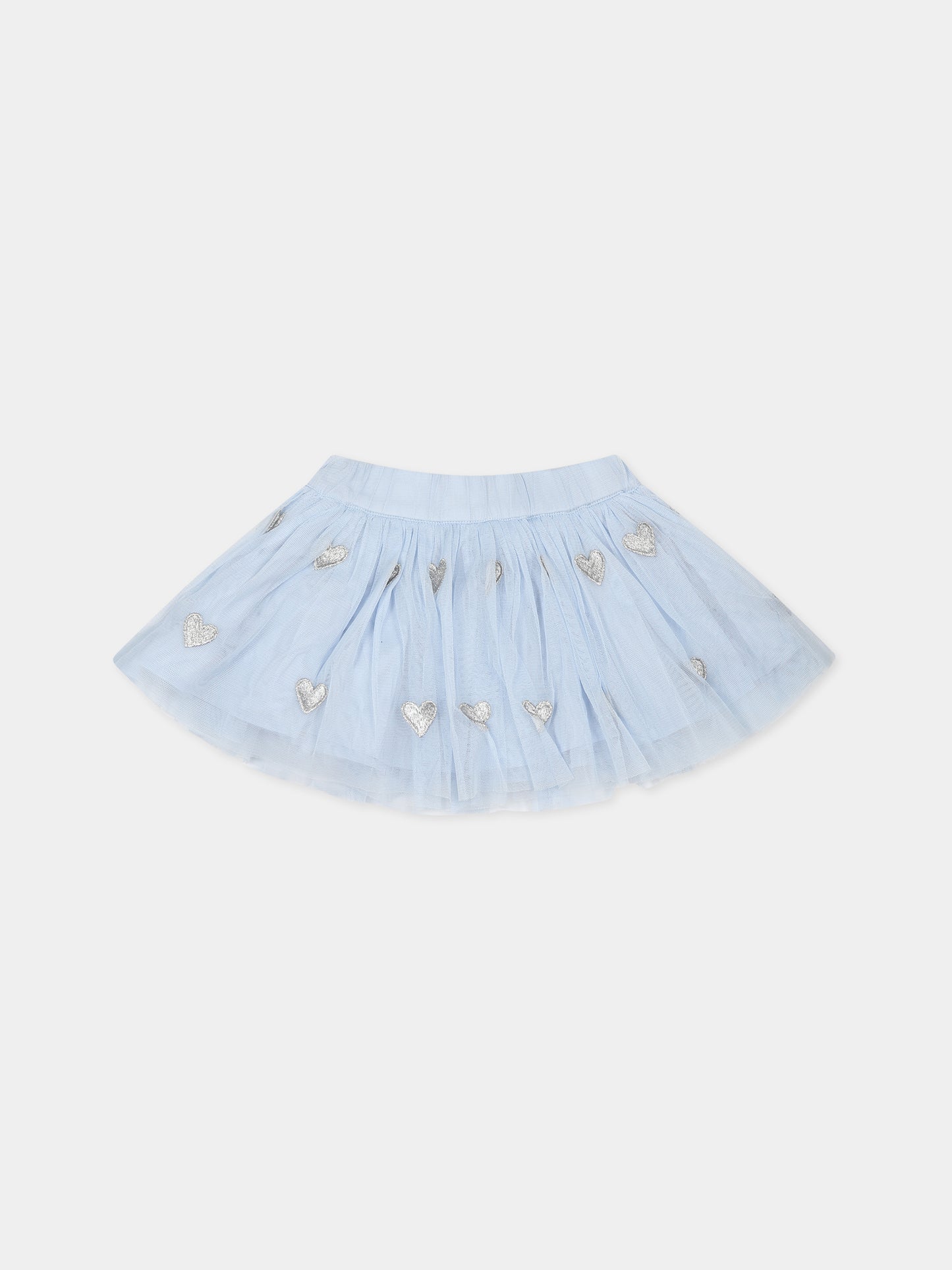 Gonna celeste per neonata con cuori,Stella Mccartney Kids,TT7011 Z1309 602EM