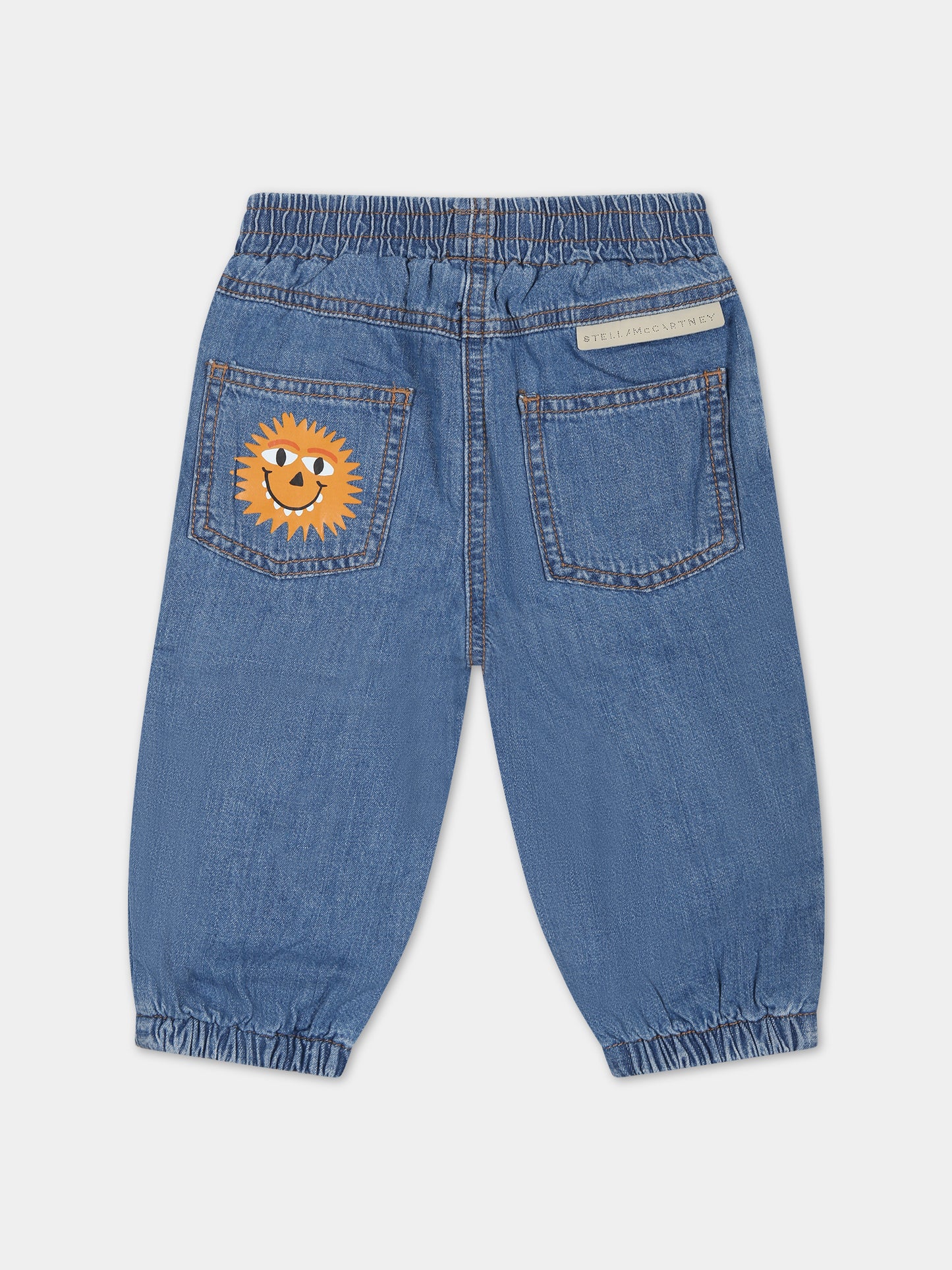 Jeans blu per neonato con stampa e logo,Stella Mccartney Kids,TT6560 Z1267 618