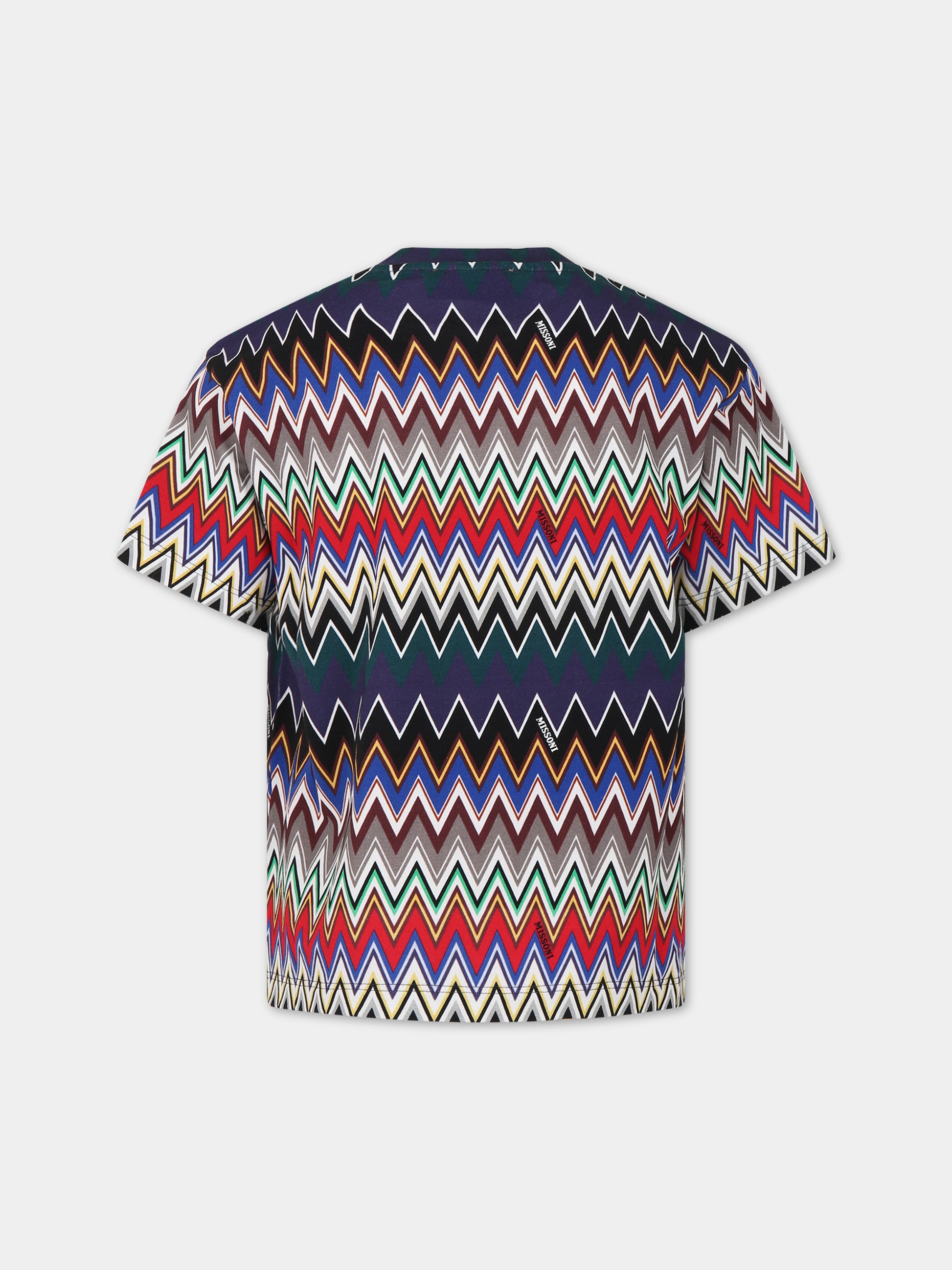 T-shirt multicolor per bambino con logo,Missoni,MT8P81 J0321 998