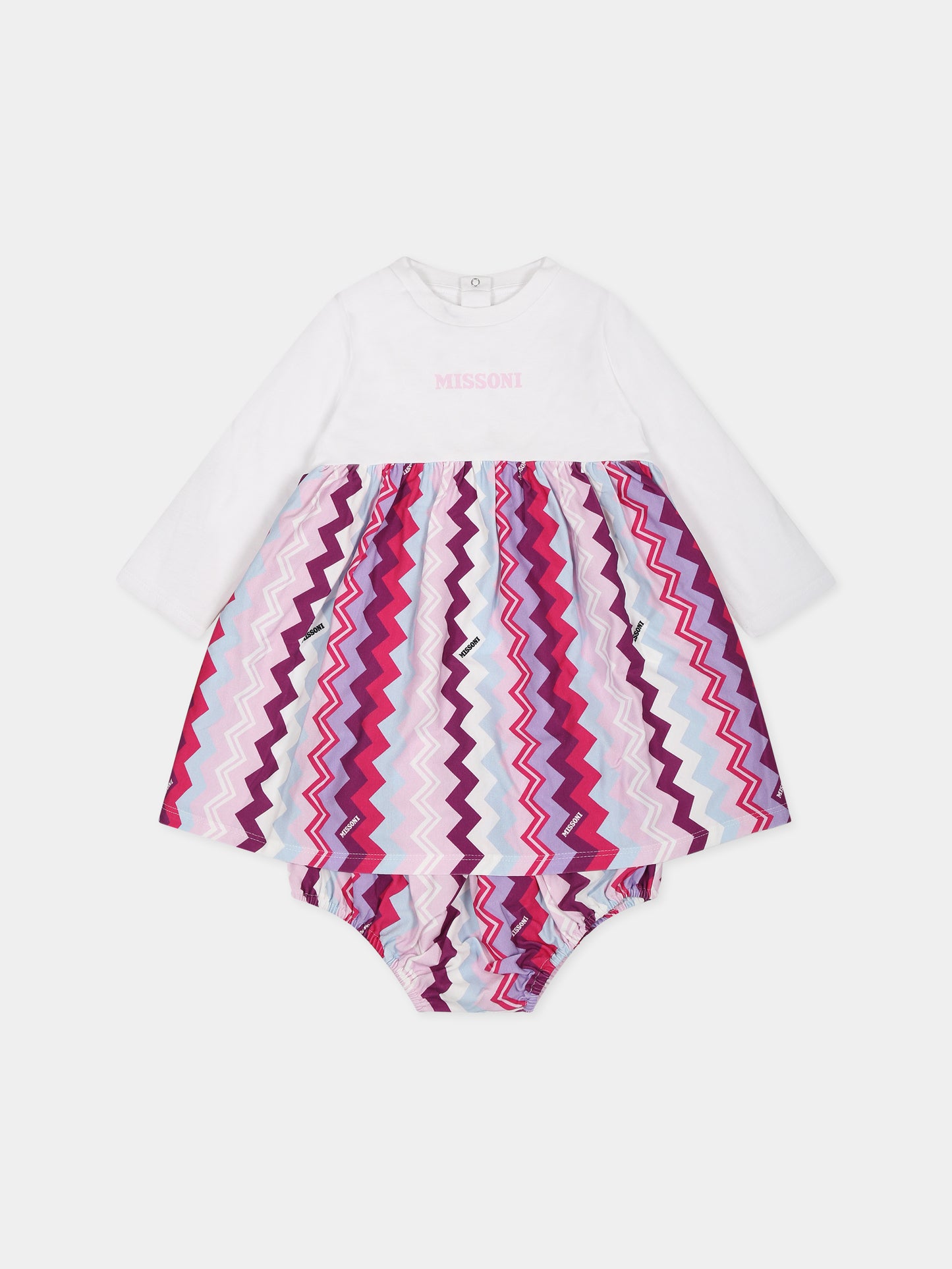 Vestito multicolor per neonata con logo,Missoni,MT1020 J0319 579MC