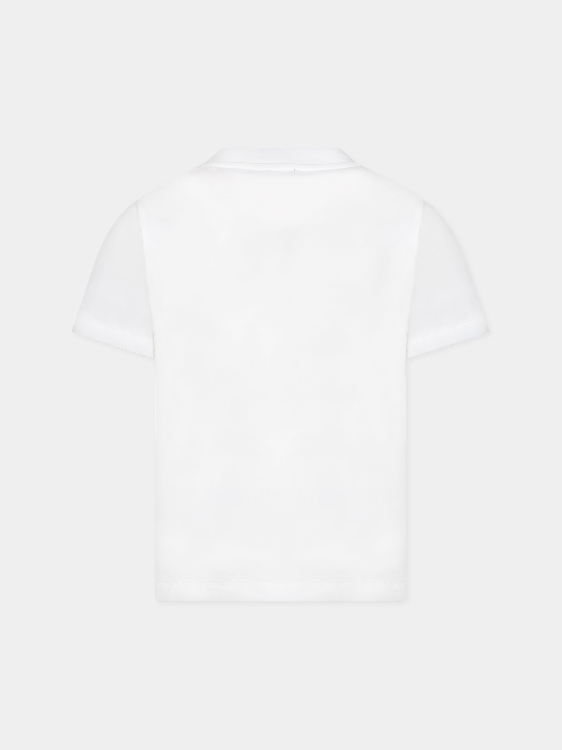 T-shirt bianca per bambini con logo,Balmain Kids,BT8Q71 Z0116 100NE