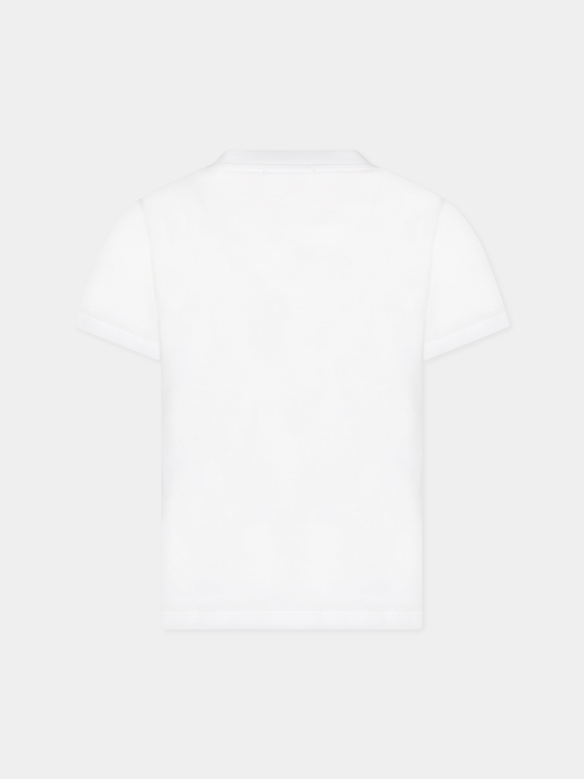 T-shirt bianca con iconico logo nero per bambini,Balmain Kids,BT8P11 Z0116 100NE