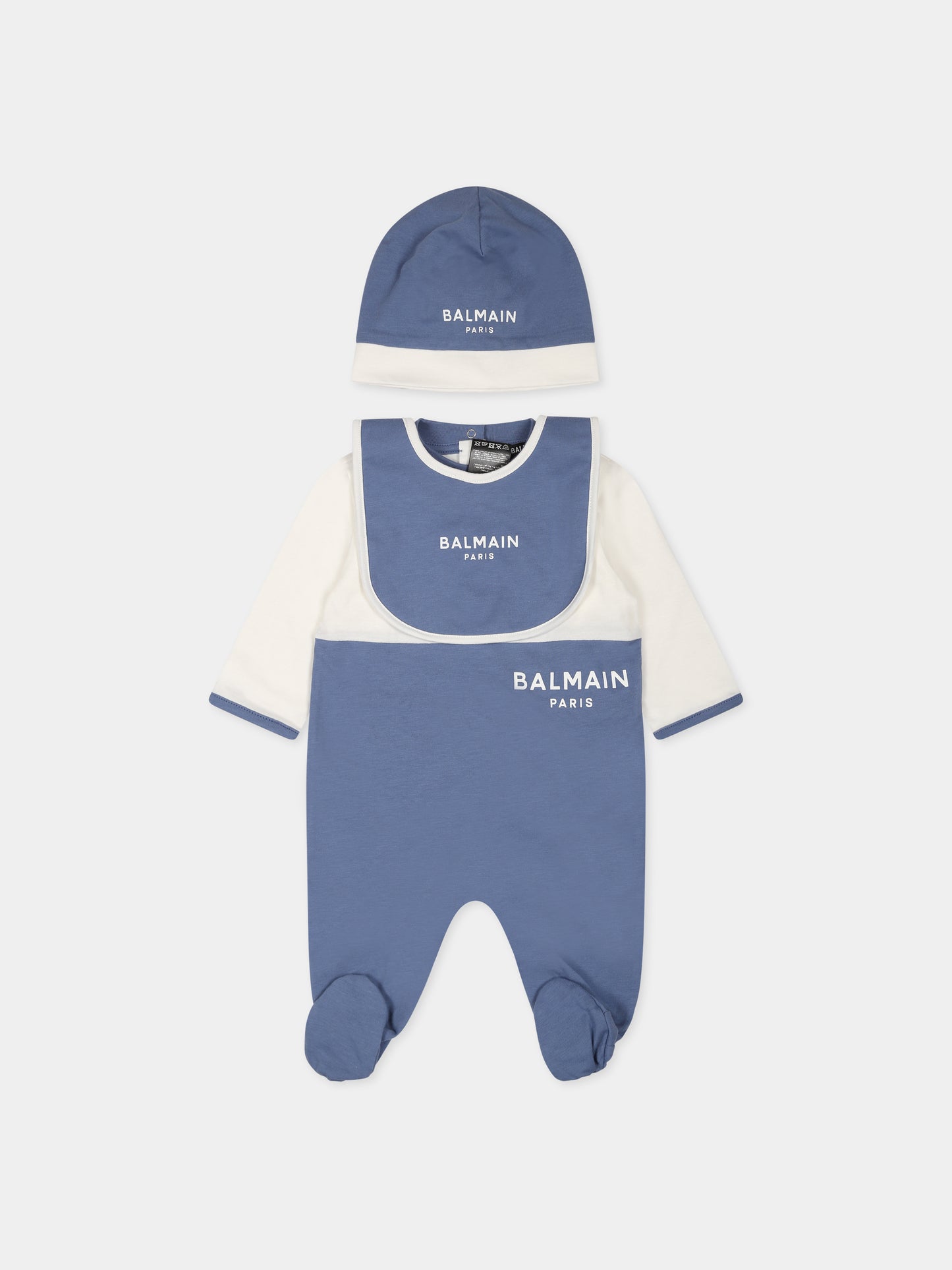 Set blu per neonato con logo,Balmain Kids,BTB540 Z0116 102BL