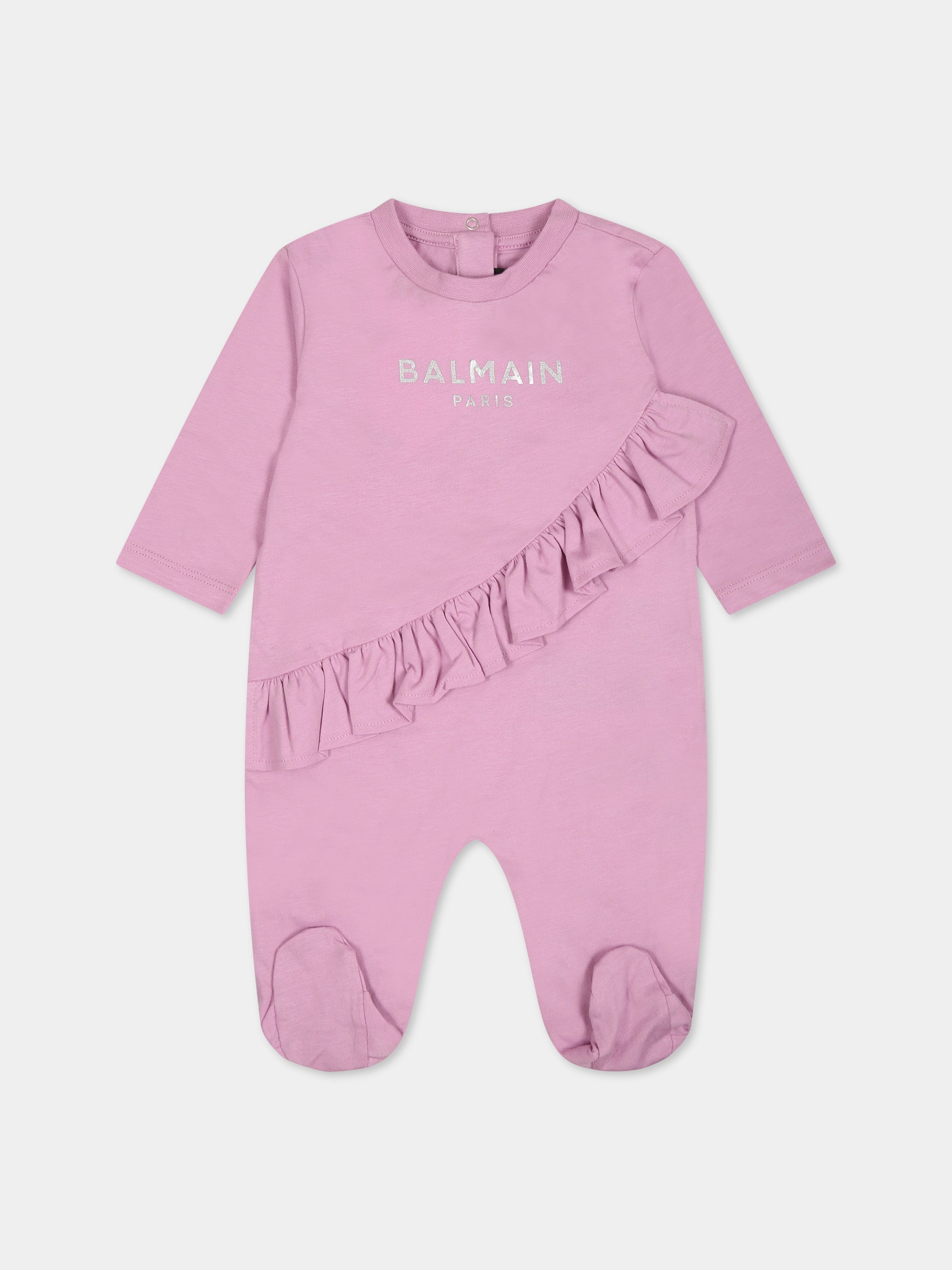 Set viola per neonata con logo,Balmain Kids,BTB000 Z0057 519