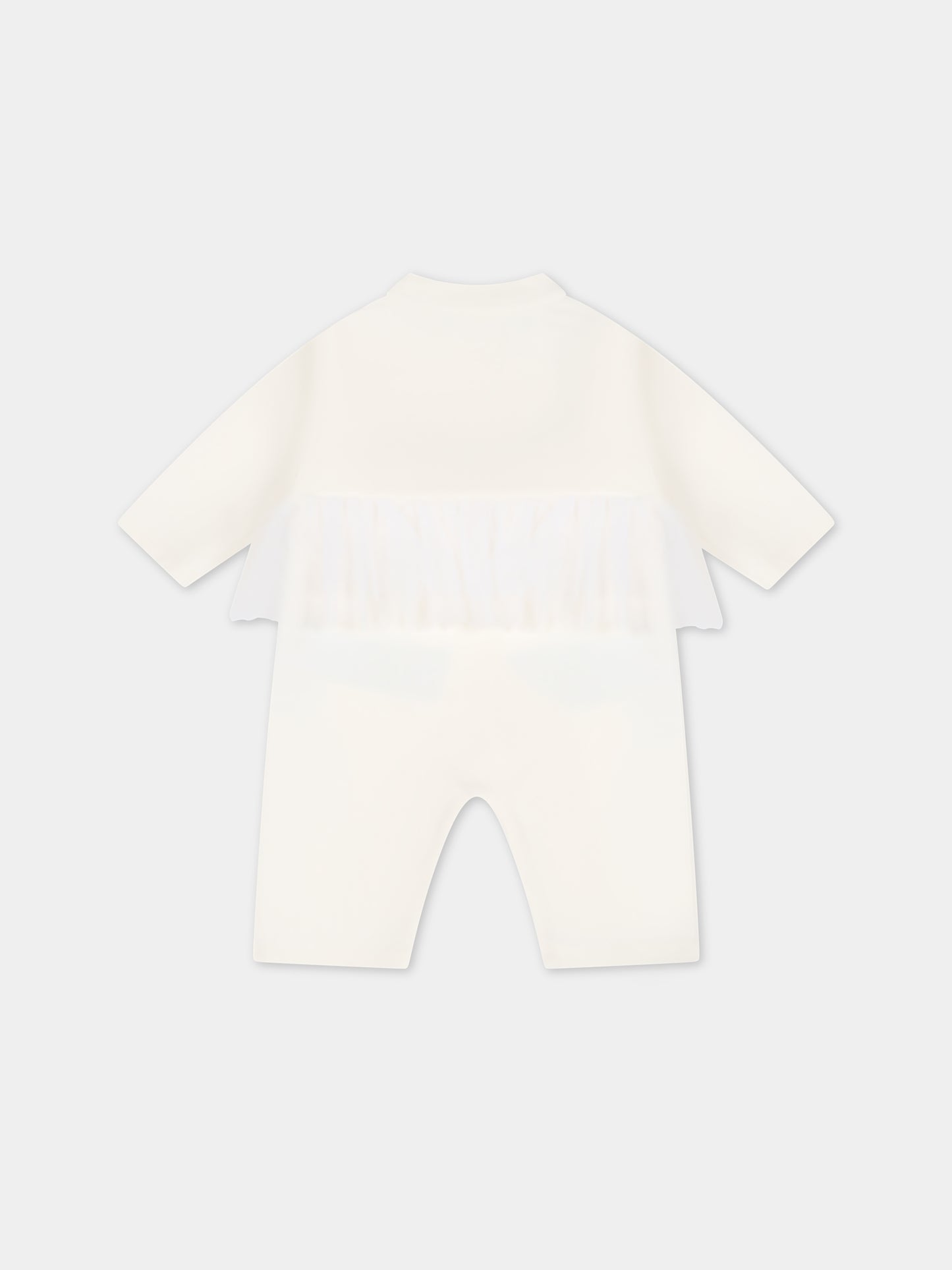 Tutina bianca per neonata con logo,Balmain Kids,BTA000 J0035 102