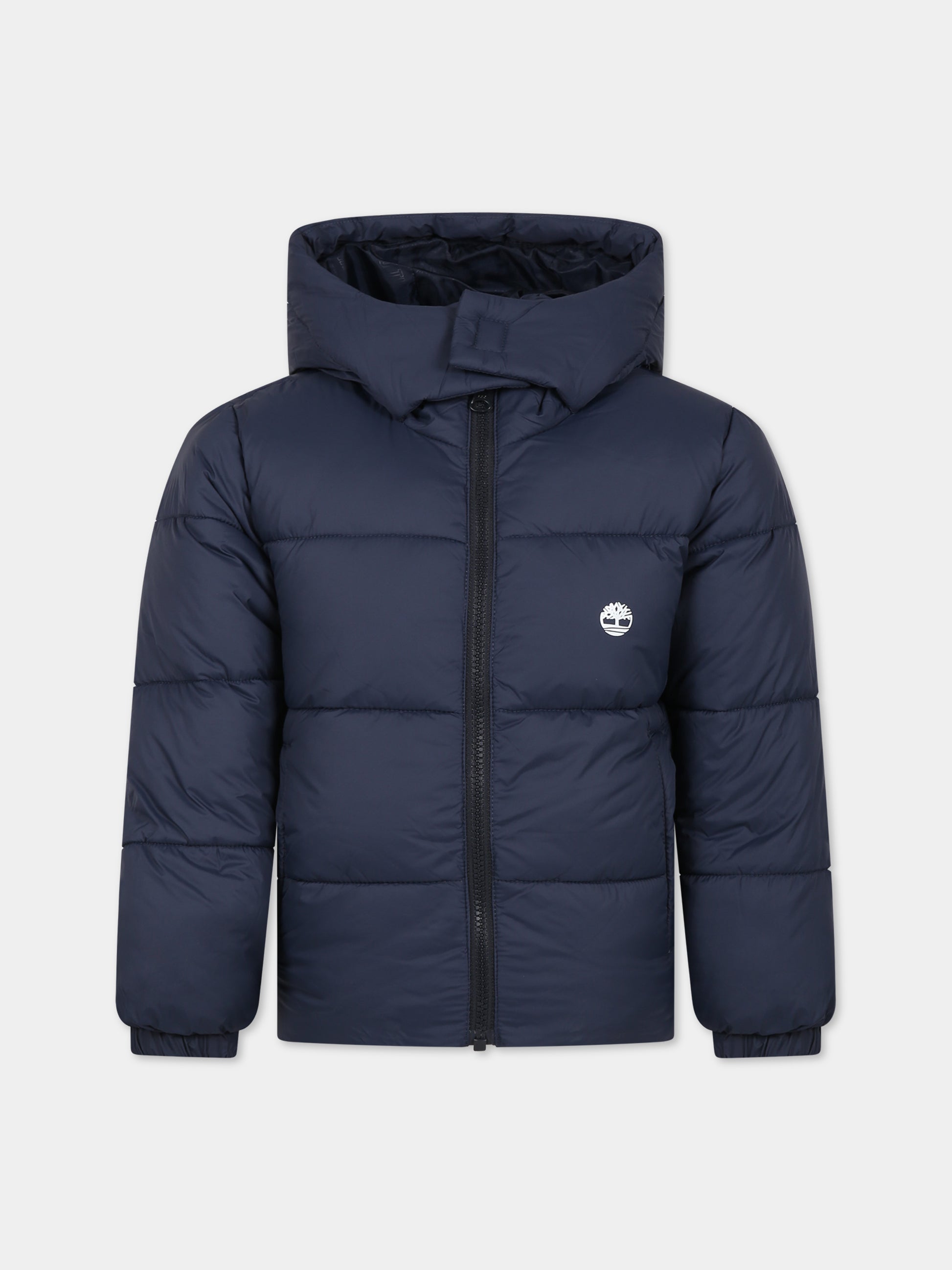 Piumino blu per bambino con logo,Timberland,T26593 857