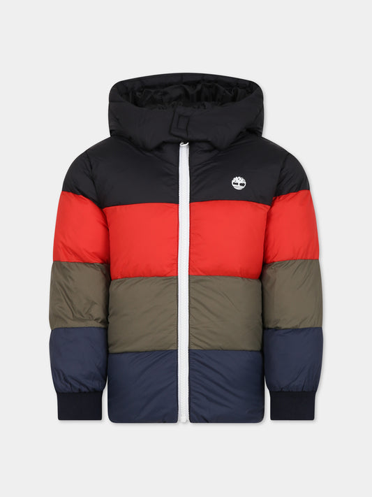 Piumino multicolor per bambino con logo,Timberland,T26594 655