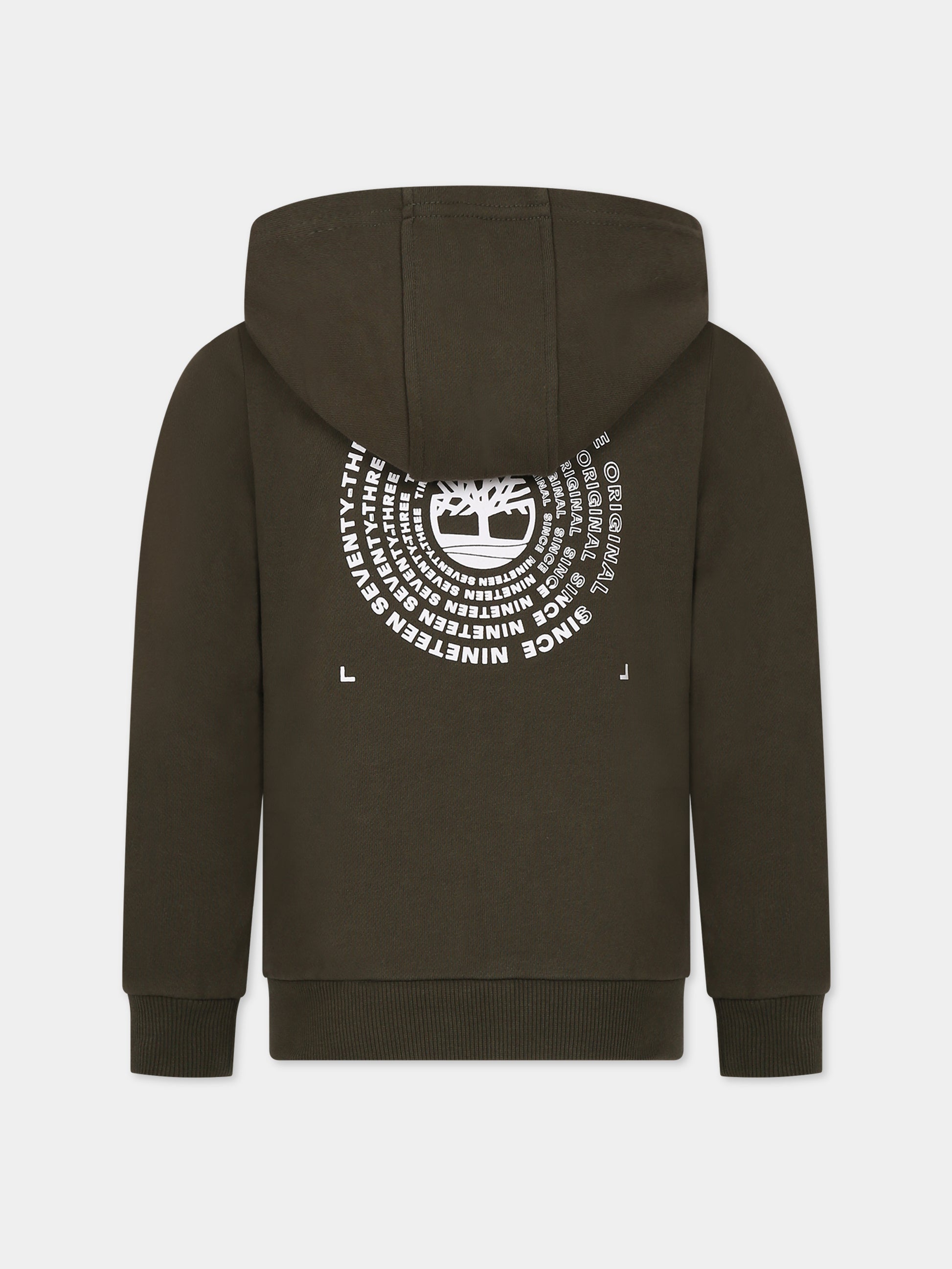 Felpa verde per bambino con logo,Timberland,T25U40 655