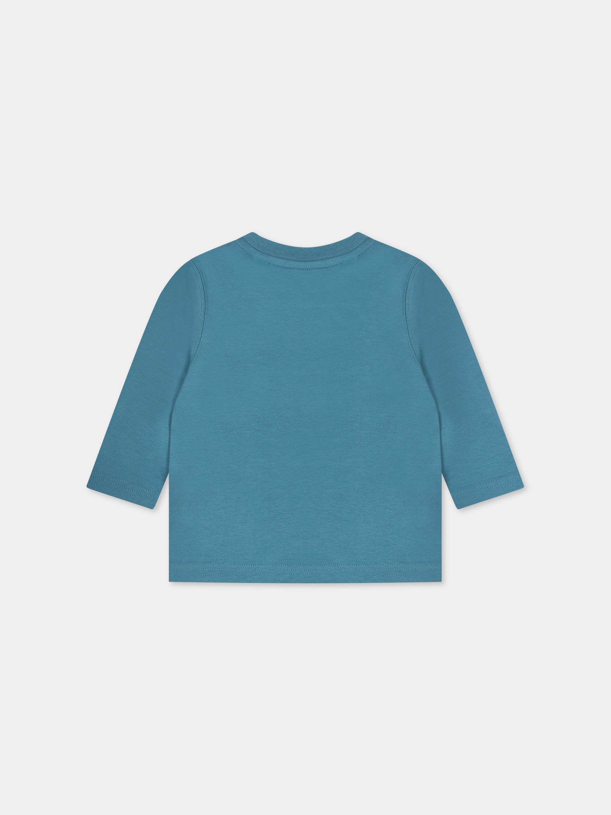 T-shirt azzurra per neonato con stampa logo,Timberland,T60004 875