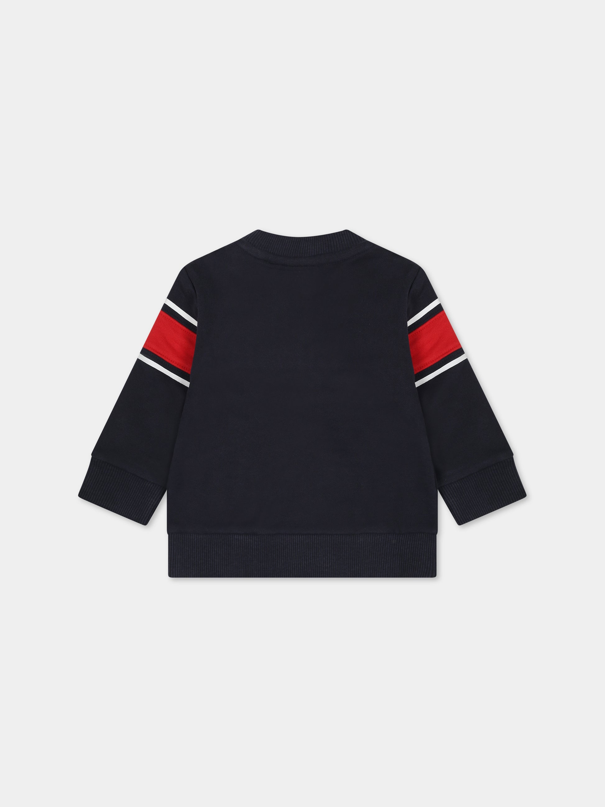 Felpa blu per neonato con stampa logo,Timberland,T60009 857