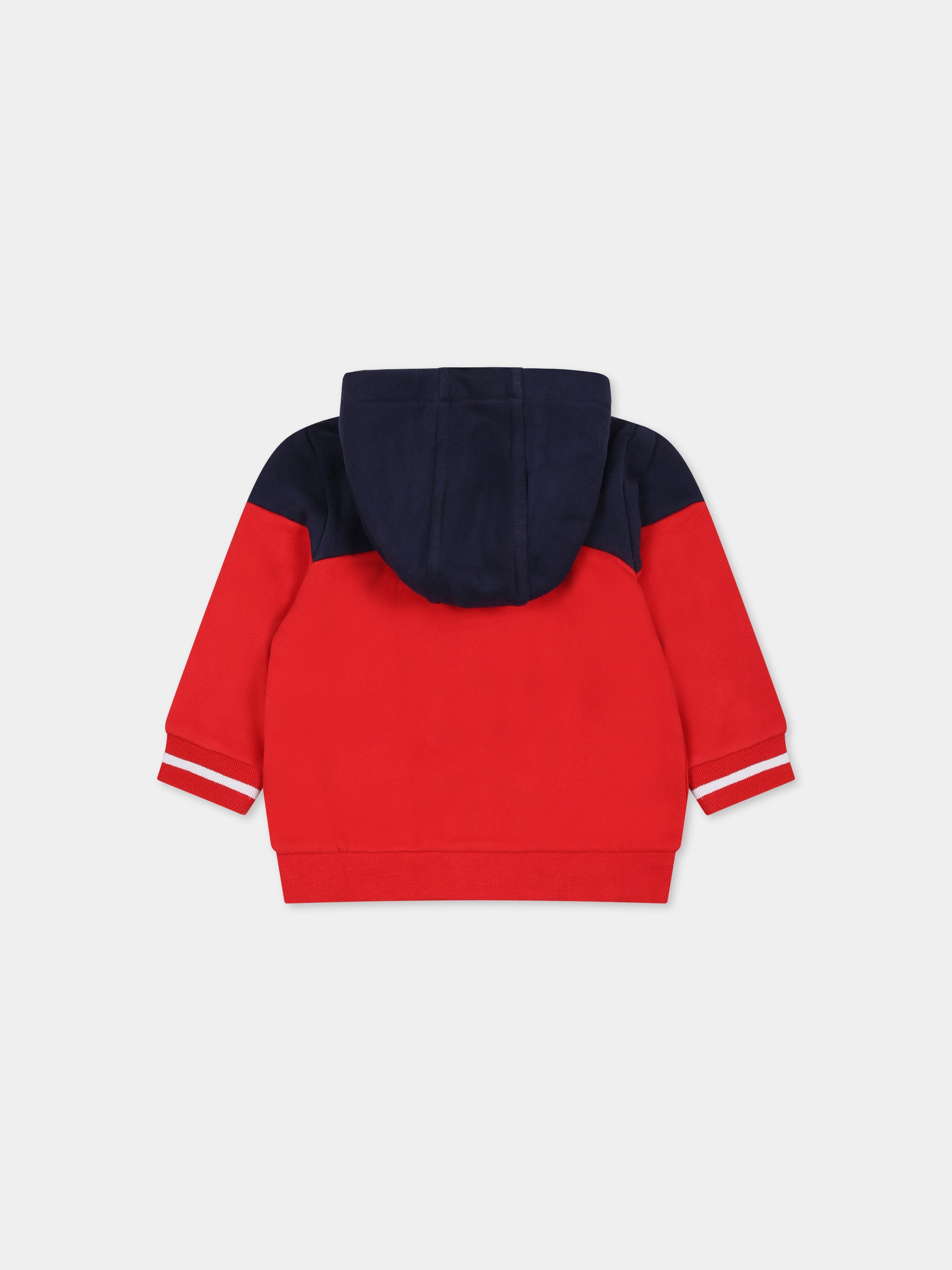 Felpa rossa per neonato con stampa logo,Timberland,T60021 988