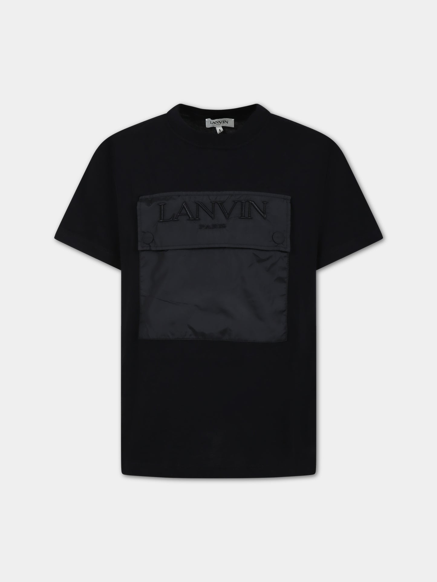 T-shirt nera per bambini con logo,Lanvin Petite,N25143 09B