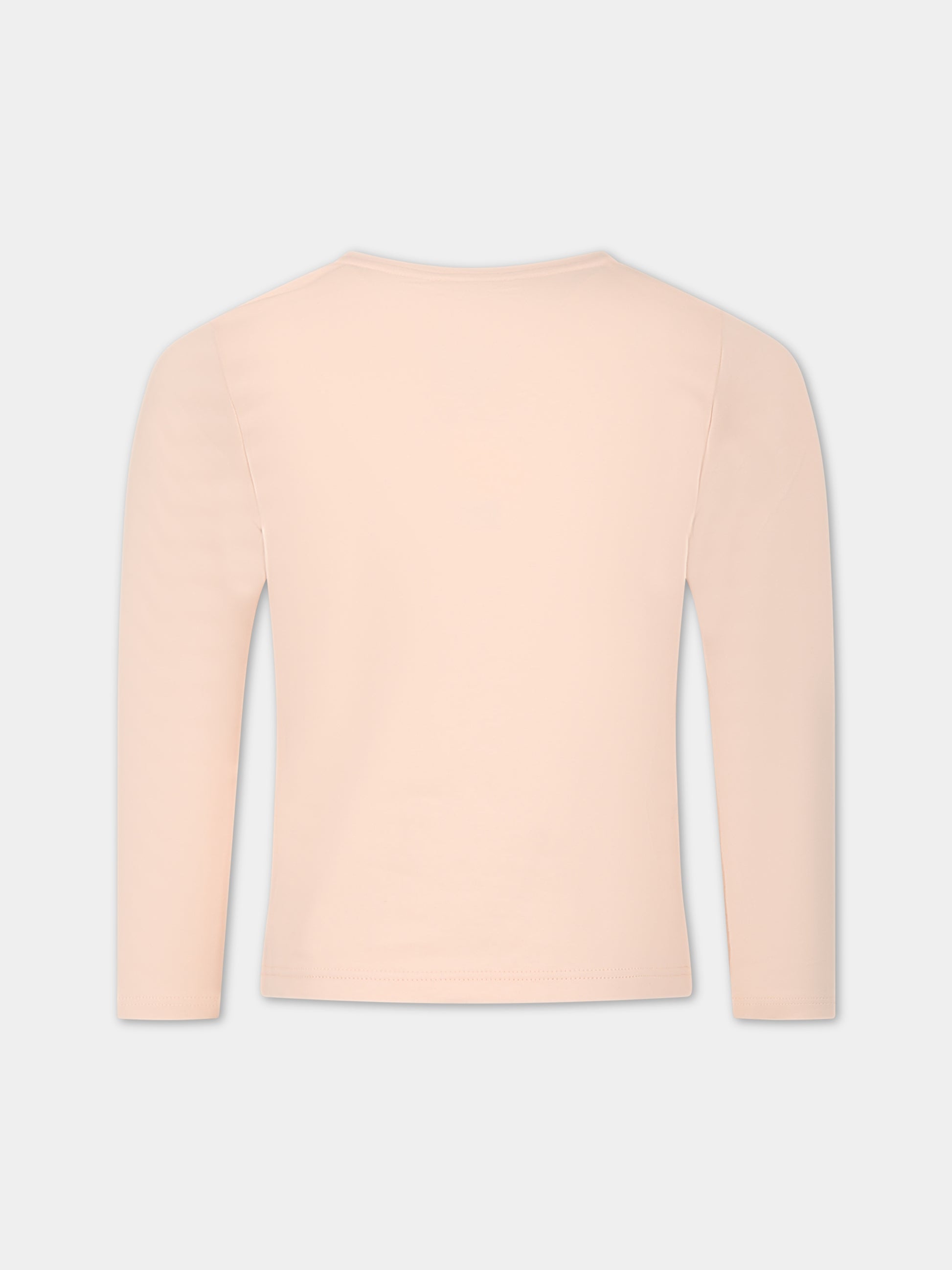 T-shirt rosa per bambina con logo,Chloé Kids,C15E26 45K