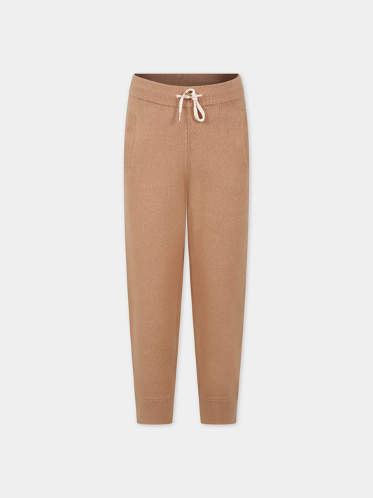 Pantalone casual beige per bambina con logo,Chloé Kids,C14749 231