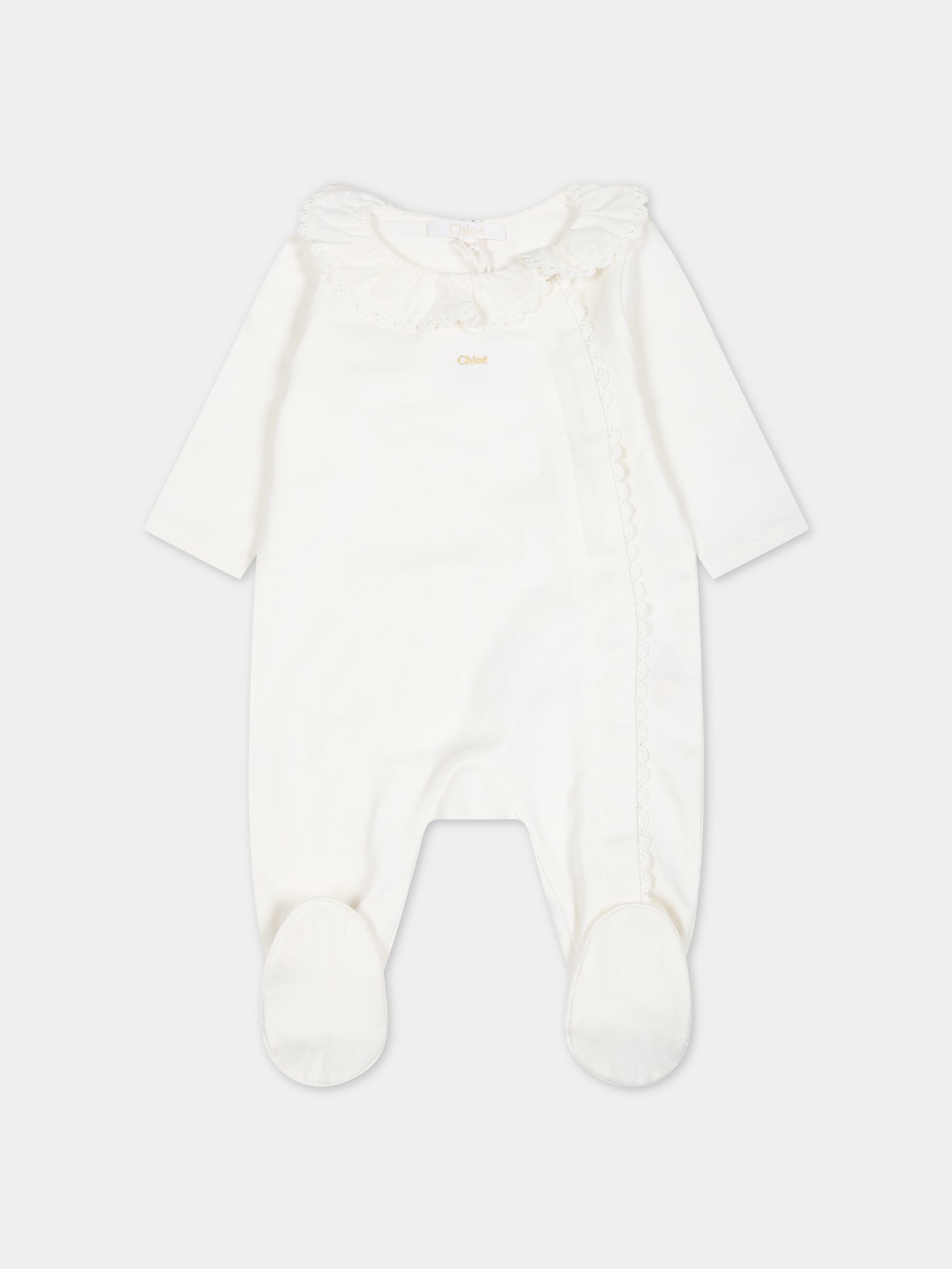 Set bianco per neonata con logo,Chloé Kids,C9K231 117