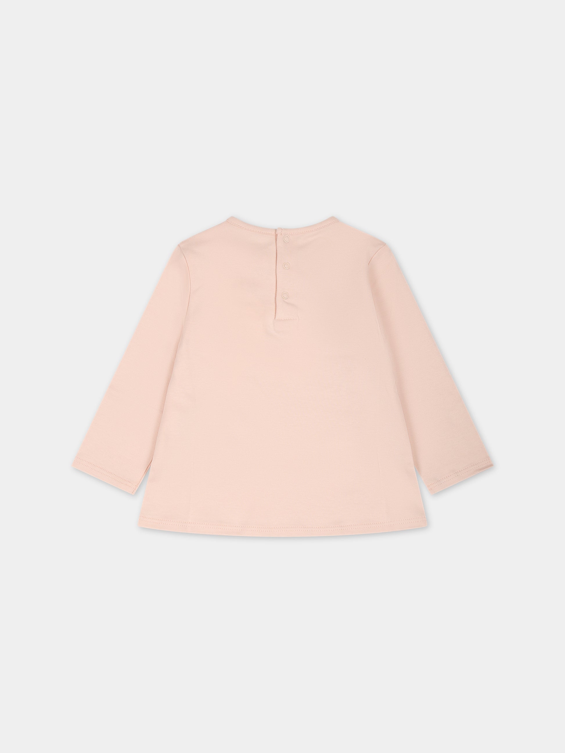 T-shirt rosa per neonata con logo,Chloé Kids,C05450 45K