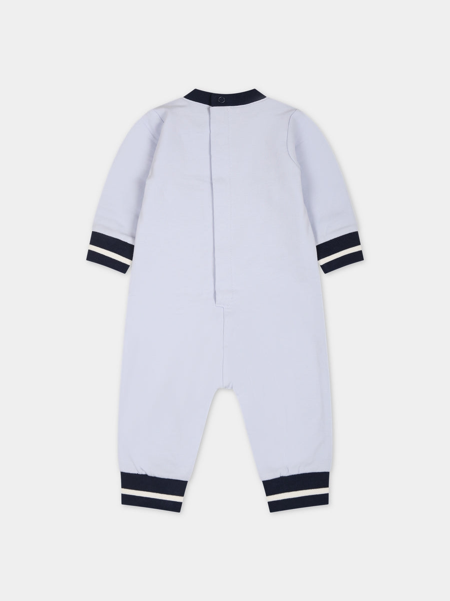 Tutina celeste per neonato con logo e stampa,Kenzo Kids,K94109 771